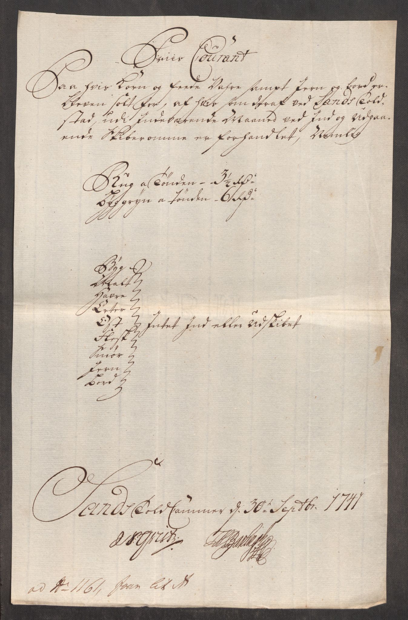 Rentekammeret inntil 1814, Realistisk ordnet avdeling, AV/RA-EA-4070/Oe/L0002: [Ø1]: Priskuranter, 1740-1744, p. 240