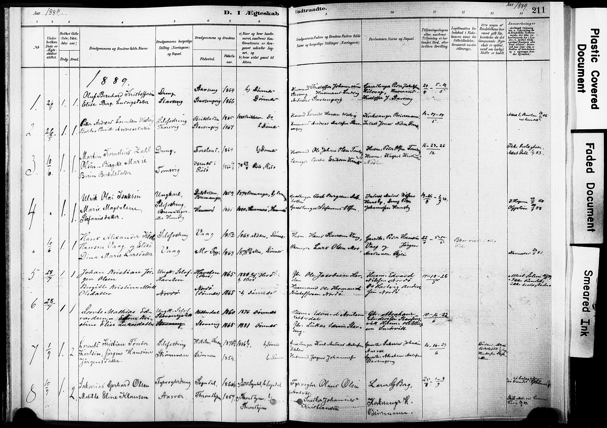 Ministerialprotokoller, klokkerbøker og fødselsregistre - Nordland, AV/SAT-A-1459/835/L0526: Parish register (official) no. 835A03II, 1881-1910, p. 211