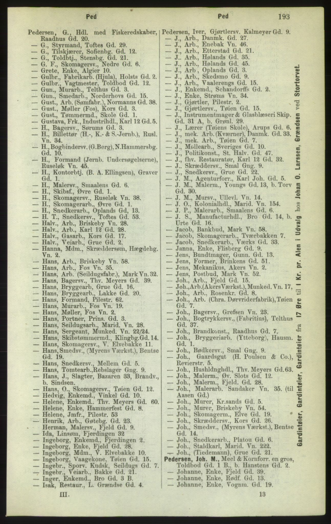 Kristiania/Oslo adressebok, PUBL/-, 1882, p. 193