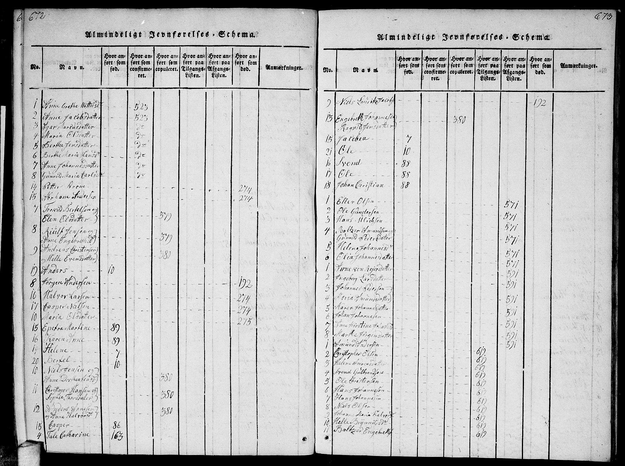 Vestby prestekontor Kirkebøker, AV/SAO-A-10893/F/Fa/L0005: Parish register (official) no. I 5, 1814-1827, p. 672-673