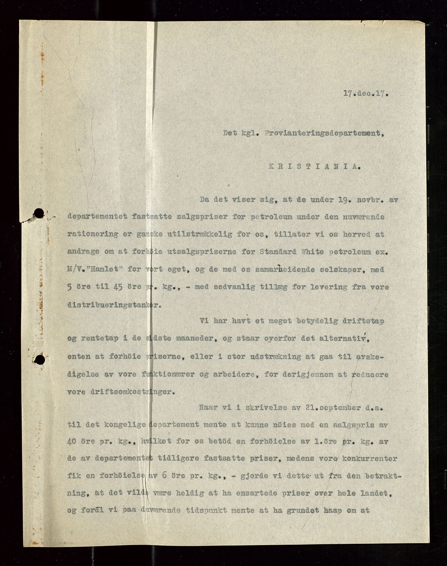 Pa 1521 - A/S Norske Shell, AV/SAST-A-101915/E/Ea/Eaa/L0020: Sjefskorrespondanse, 1917, p. 17