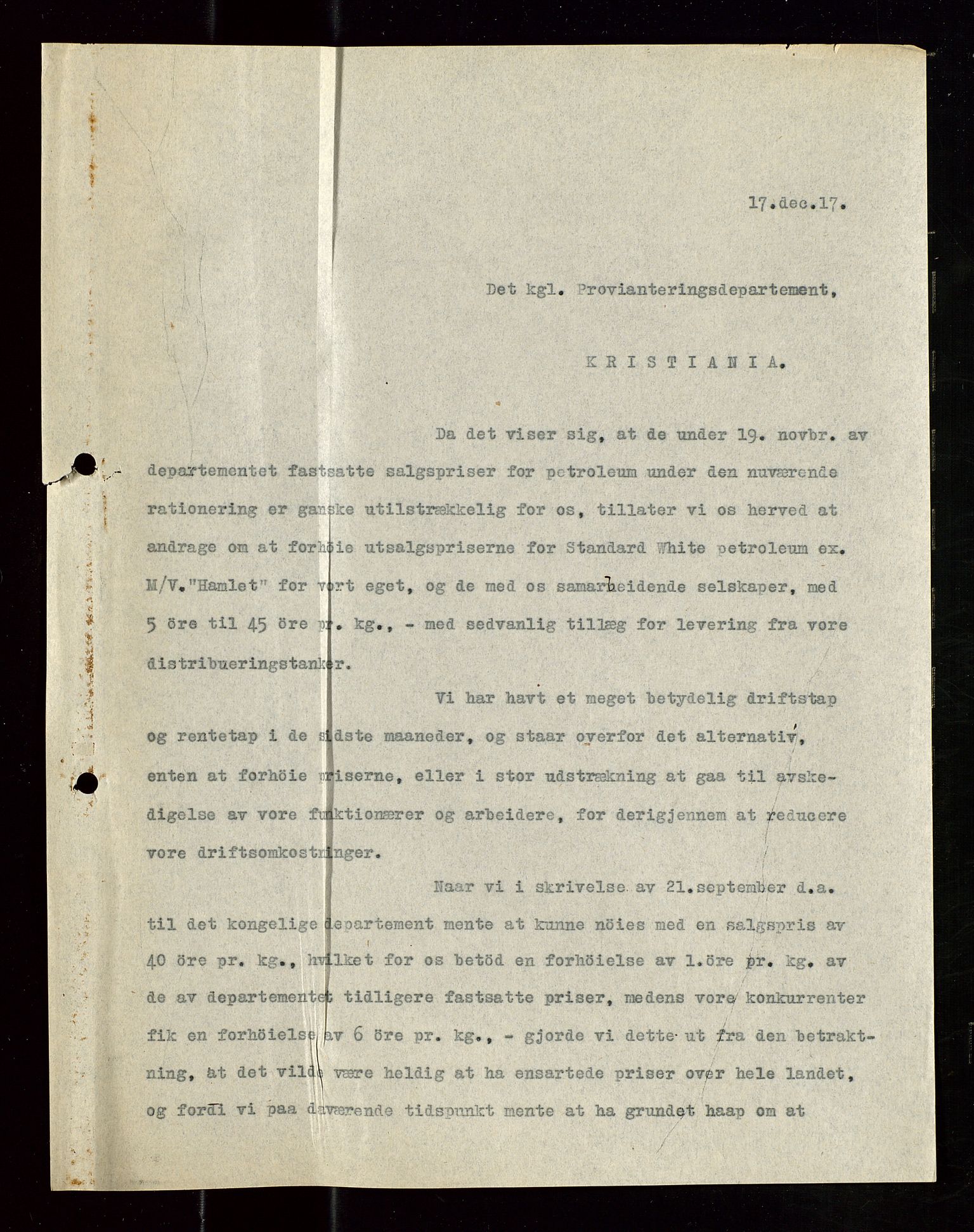 Pa 1521 - A/S Norske Shell, SAST/A-101915/E/Ea/Eaa/L0020: Sjefskorrespondanse, 1917, p. 17