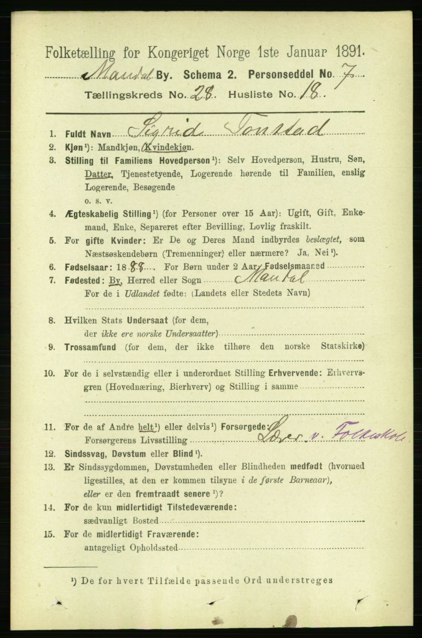 RA, 1891 census for 1002 Mandal, 1891, p. 5097