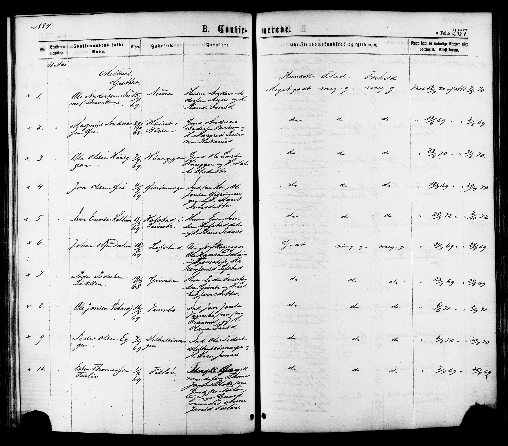 Ministerialprotokoller, klokkerbøker og fødselsregistre - Sør-Trøndelag, SAT/A-1456/691/L1079: Parish register (official) no. 691A11, 1873-1886, p. 267