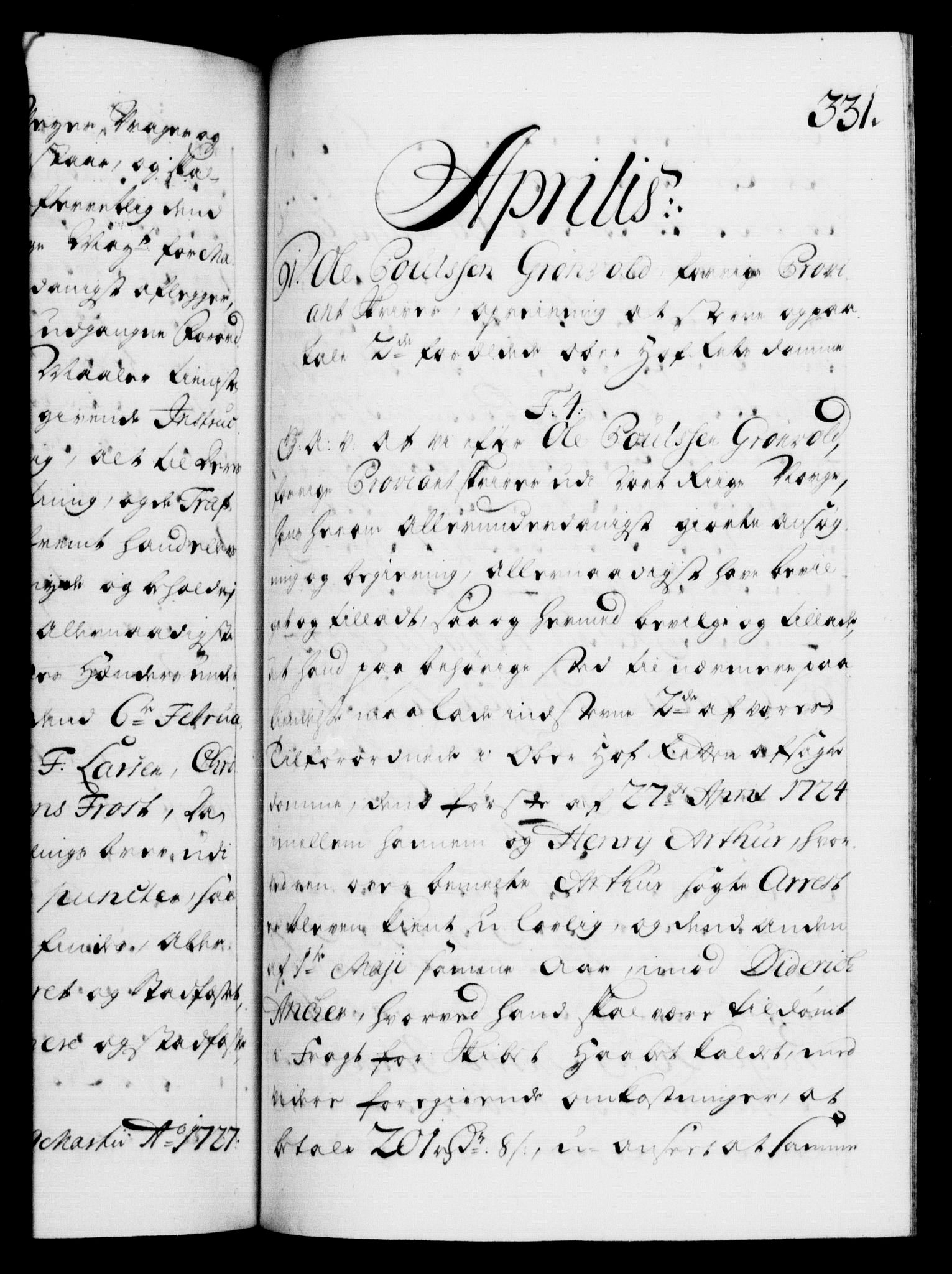 Danske Kanselli 1572-1799, AV/RA-EA-3023/F/Fc/Fca/Fcaa/L0025: Norske registre, 1726-1728, p. 331a