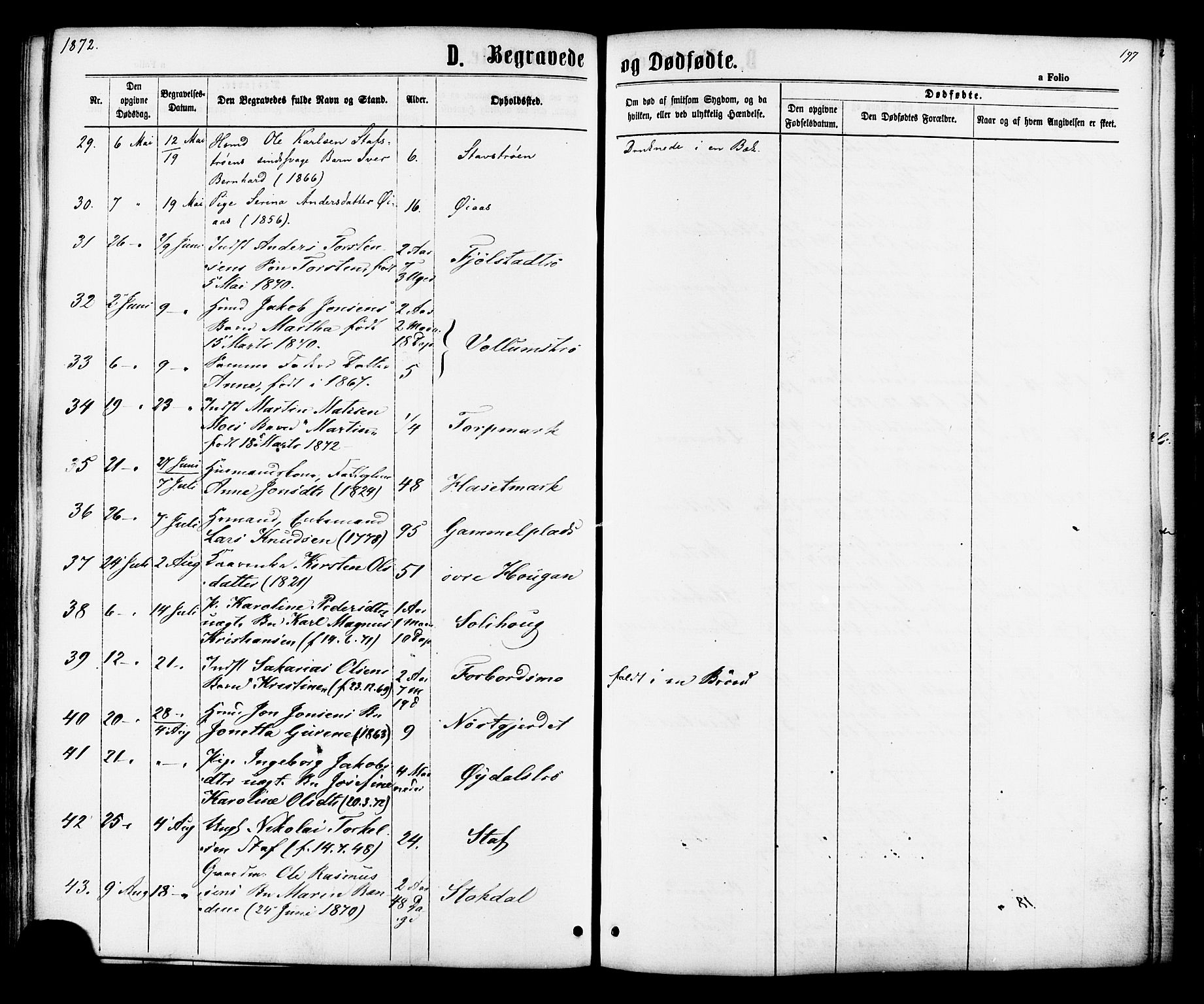 Ministerialprotokoller, klokkerbøker og fødselsregistre - Sør-Trøndelag, AV/SAT-A-1456/616/L0409: Parish register (official) no. 616A06, 1865-1877, p. 197