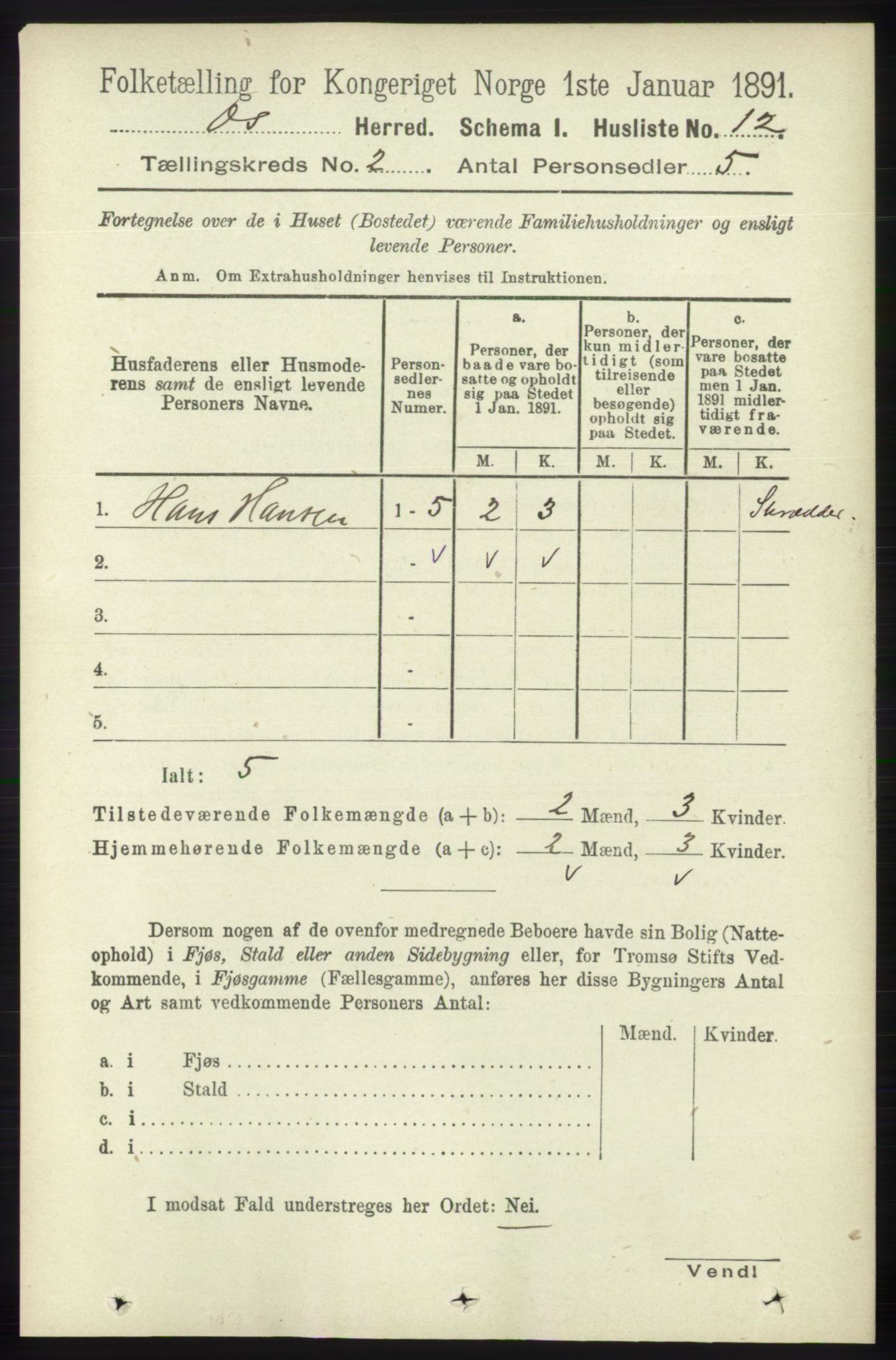 RA, 1891 census for 1243 Os, 1891, p. 366