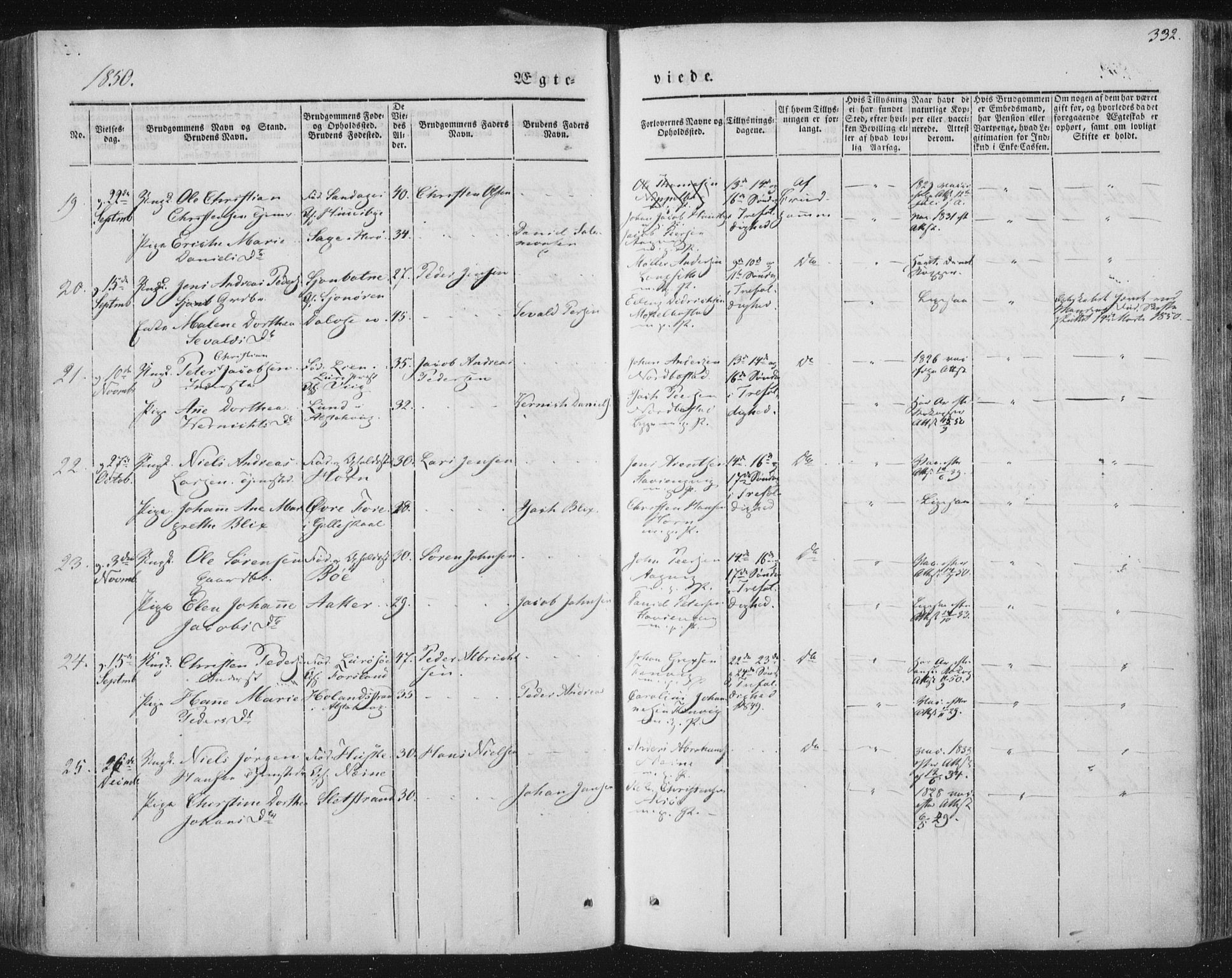 Ministerialprotokoller, klokkerbøker og fødselsregistre - Nordland, AV/SAT-A-1459/838/L0549: Parish register (official) no. 838A07, 1840-1854, p. 332