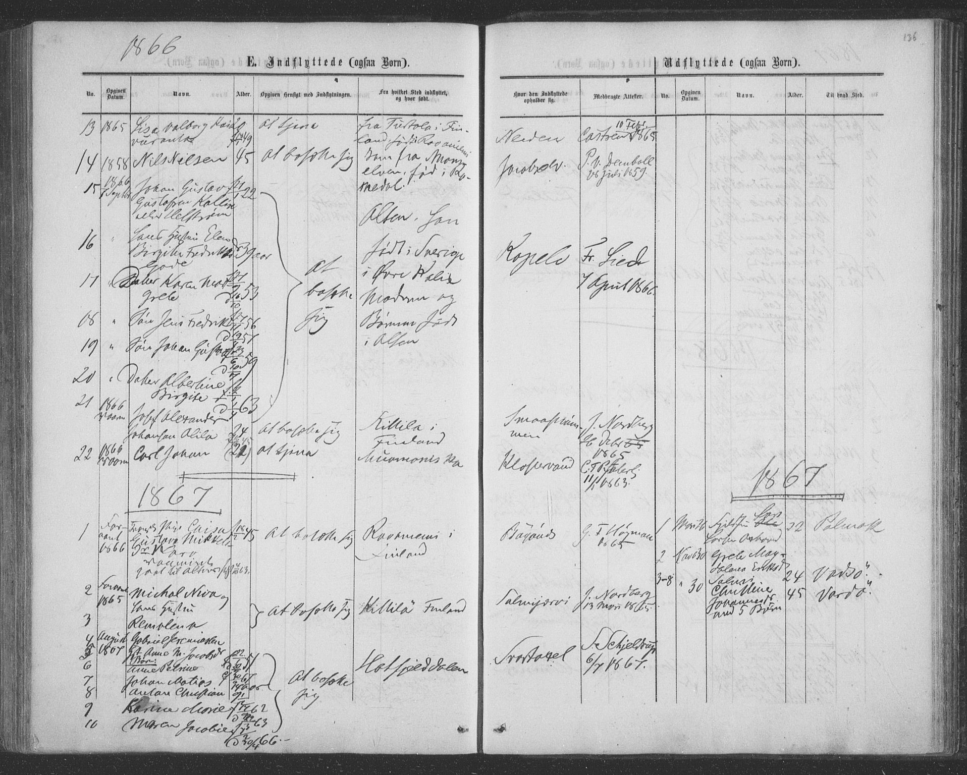 Sør-Varanger sokneprestkontor, AV/SATØ-S-1331/H/Ha/L0001kirke: Parish register (official) no. 1, 1863-1872, p. 136