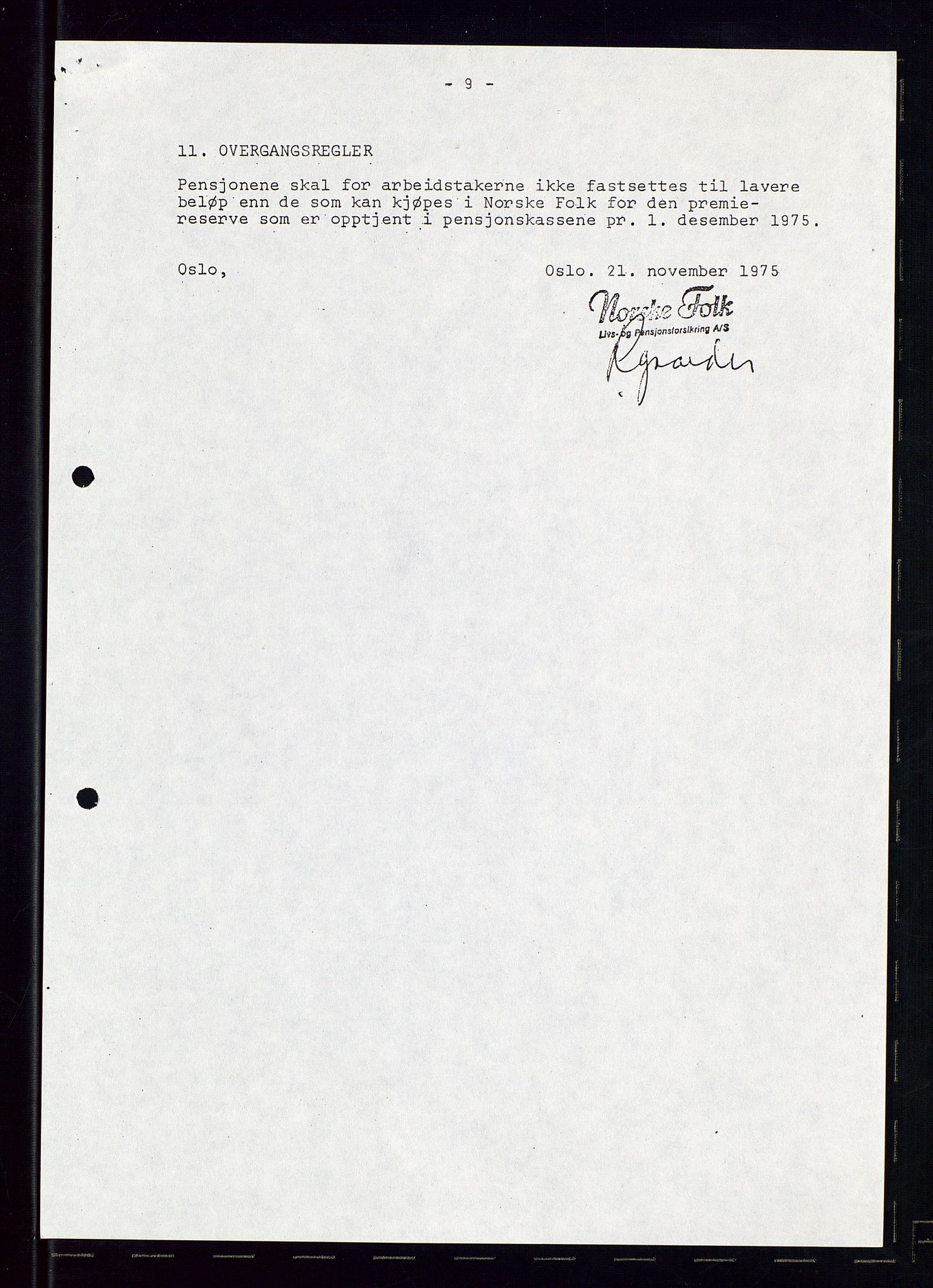 PA 1544 - Norsk Brændselolje A/S, AV/SAST-A-101965/1/A/Ab/L0008/0001: Styret, styremøter, bedriftsforsamling, generalforsamling  / Styret, 1975, p. 43