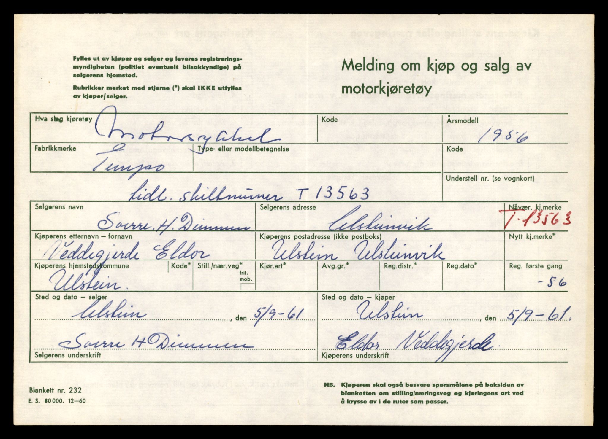 Møre og Romsdal vegkontor - Ålesund trafikkstasjon, AV/SAT-A-4099/F/Fe/L0040: Registreringskort for kjøretøy T 13531 - T 13709, 1927-1998, p. 633