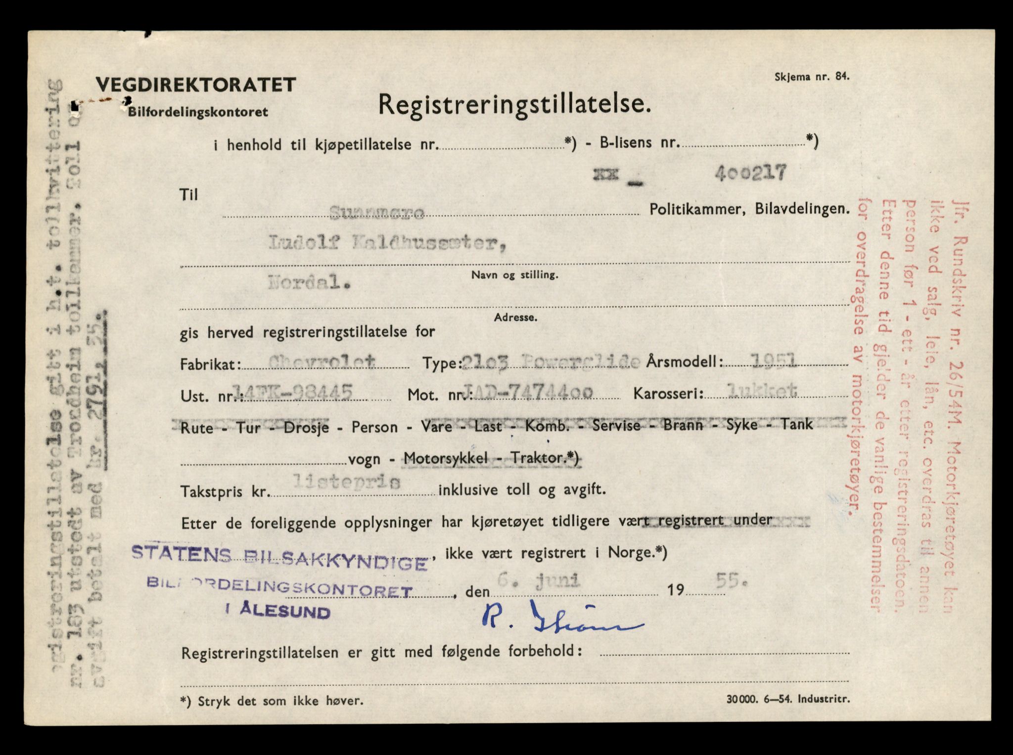 Møre og Romsdal vegkontor - Ålesund trafikkstasjon, SAT/A-4099/F/Fe/L0048: Registreringskort for kjøretøy T 14721 - T 14863, 1927-1998, p. 1645