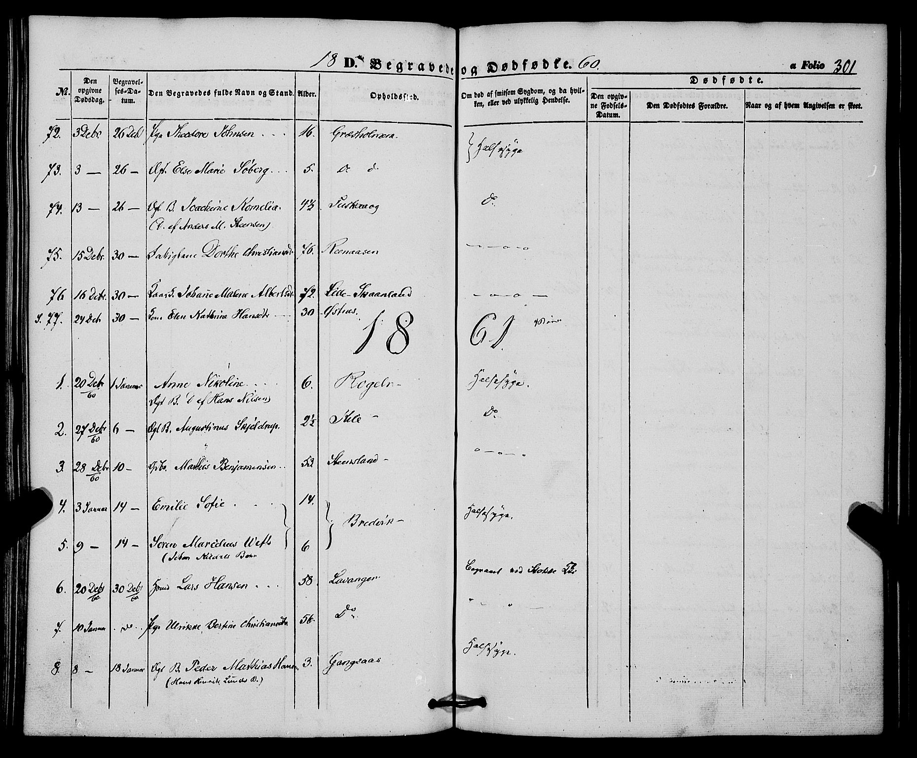 Trondenes sokneprestkontor, SATØ/S-1319/H/Ha/L0011kirke: Parish register (official) no. 11, 1853-1862, p. 301