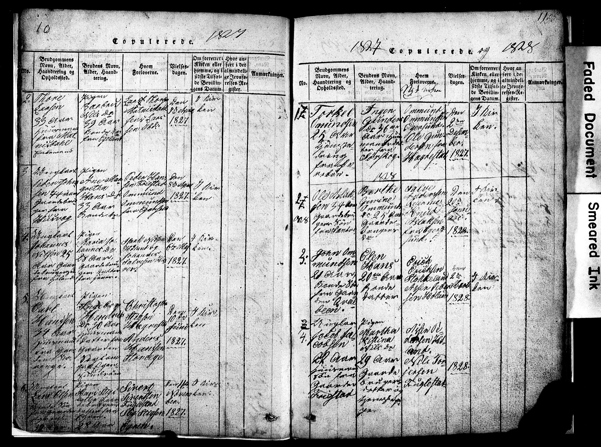 Eigersund sokneprestkontor, SAST/A-101807/S09/L0002: Parish register (copy) no. B 2, 1816-1847, p. 10-11