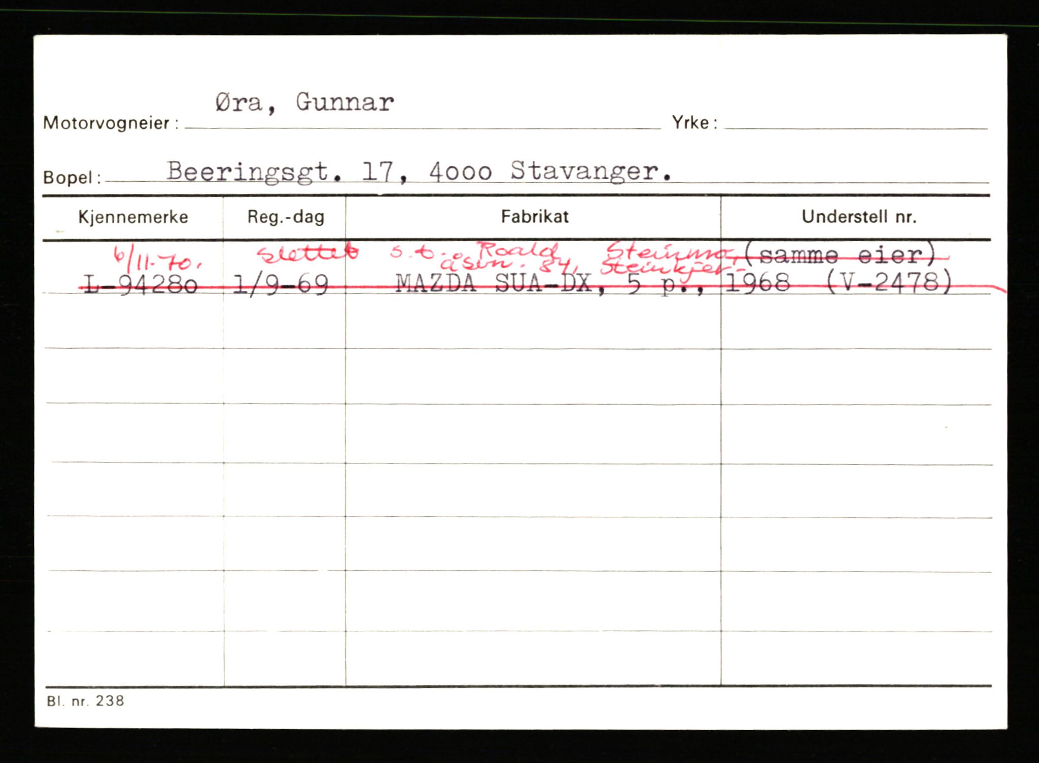 Stavanger trafikkstasjon, SAST/A-101942/0/H/L0044: Øksna - Åmo, 1930-1971, p. 267