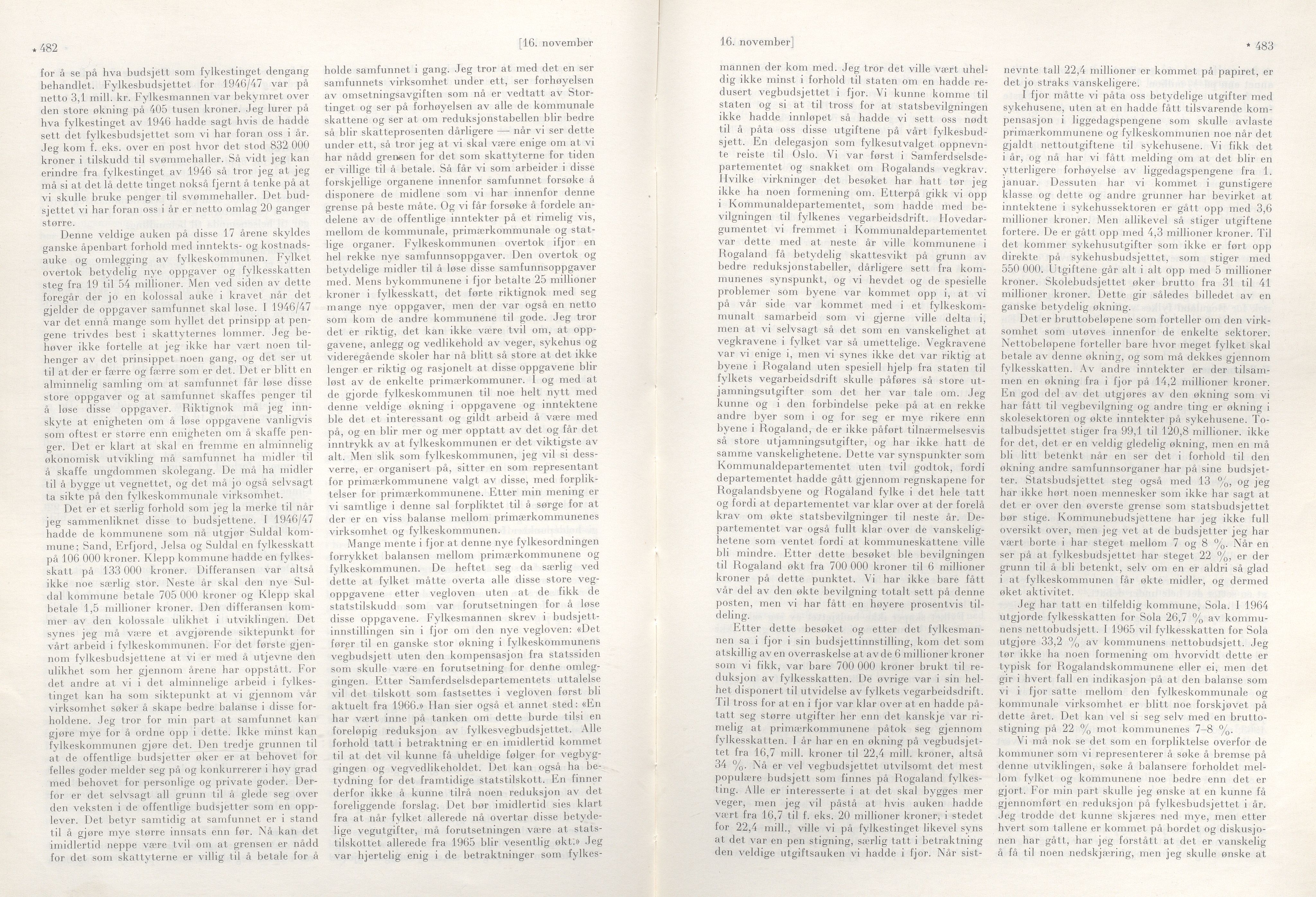 Rogaland fylkeskommune - Fylkesrådmannen , IKAR/A-900/A/Aa/Aaa/L0084: Møtebok , 1964, p. 482*-483*