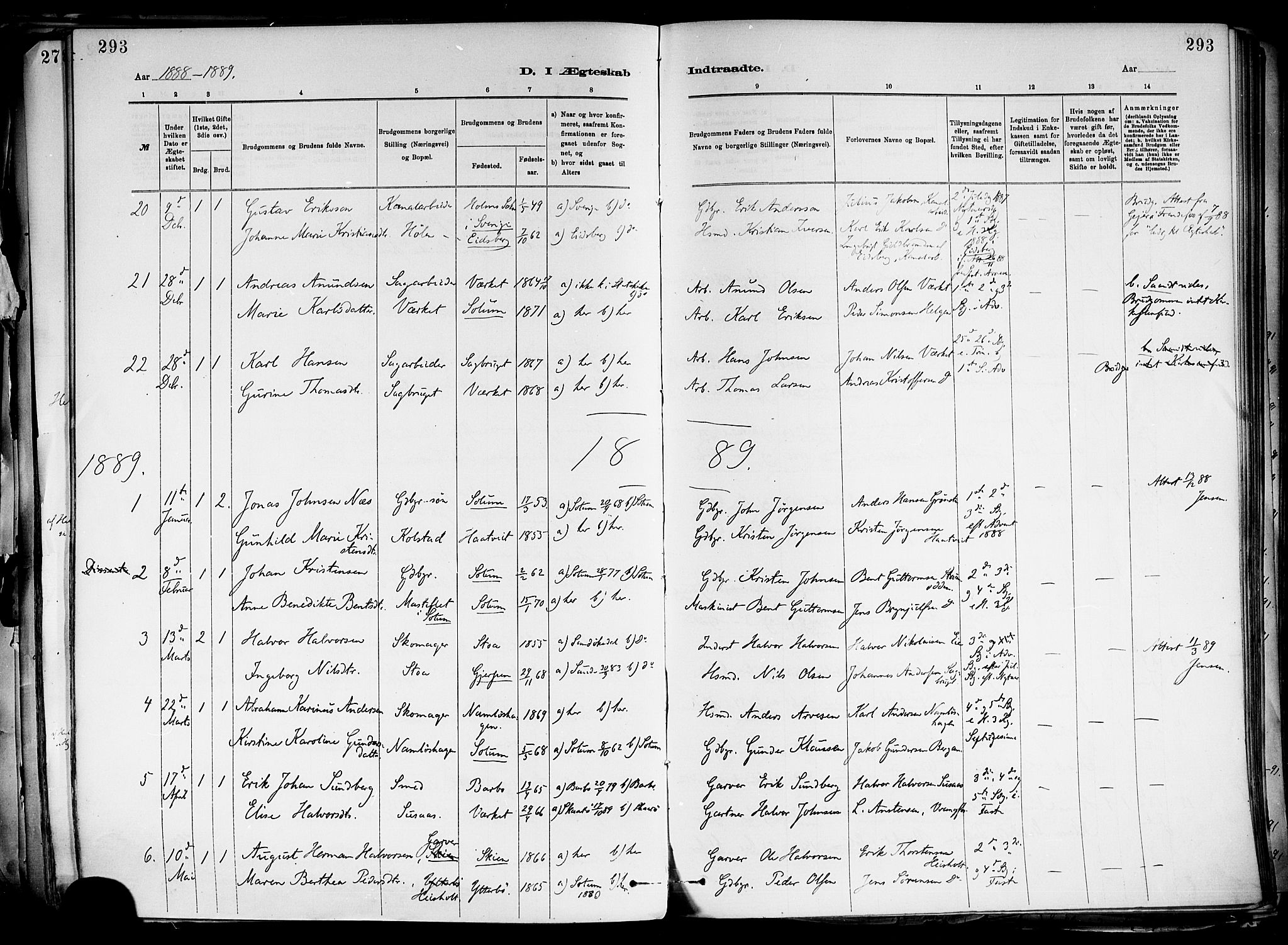Holla kirkebøker, SAKO/A-272/F/Fa/L0008: Parish register (official) no. 8, 1882-1897, p. 293