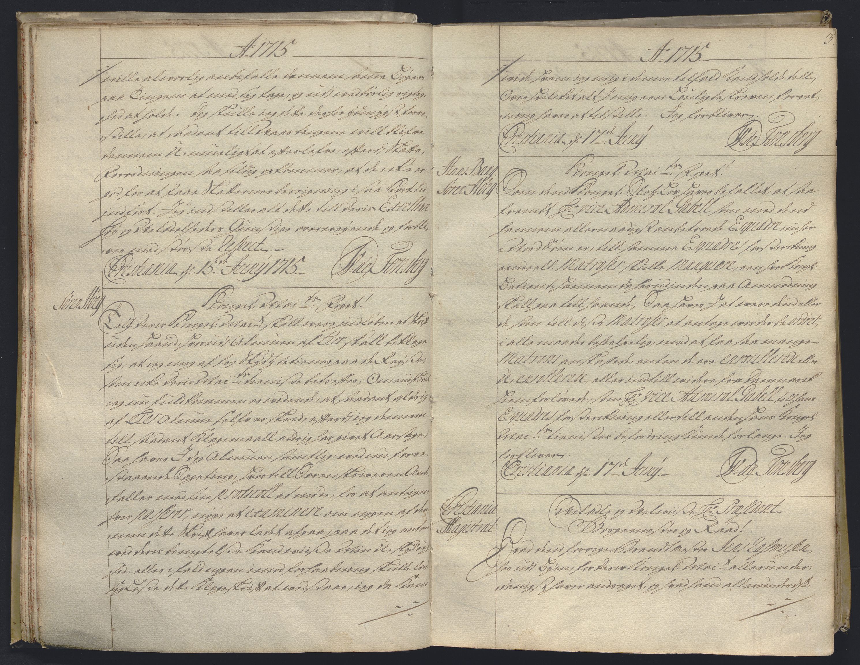 Kristiania stiftamt, AV/SAO-A-10386/B/Ba/L0004: Kopibok, 1715-1717, p. 2b-3a
