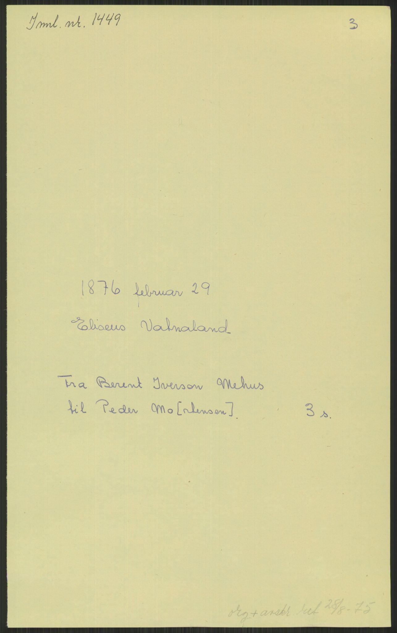 Samlinger til kildeutgivelse, Amerikabrevene, AV/RA-EA-4057/F/L0030: Innlån fra Rogaland: Vatnaland - Øverland, 1838-1914, p. 17