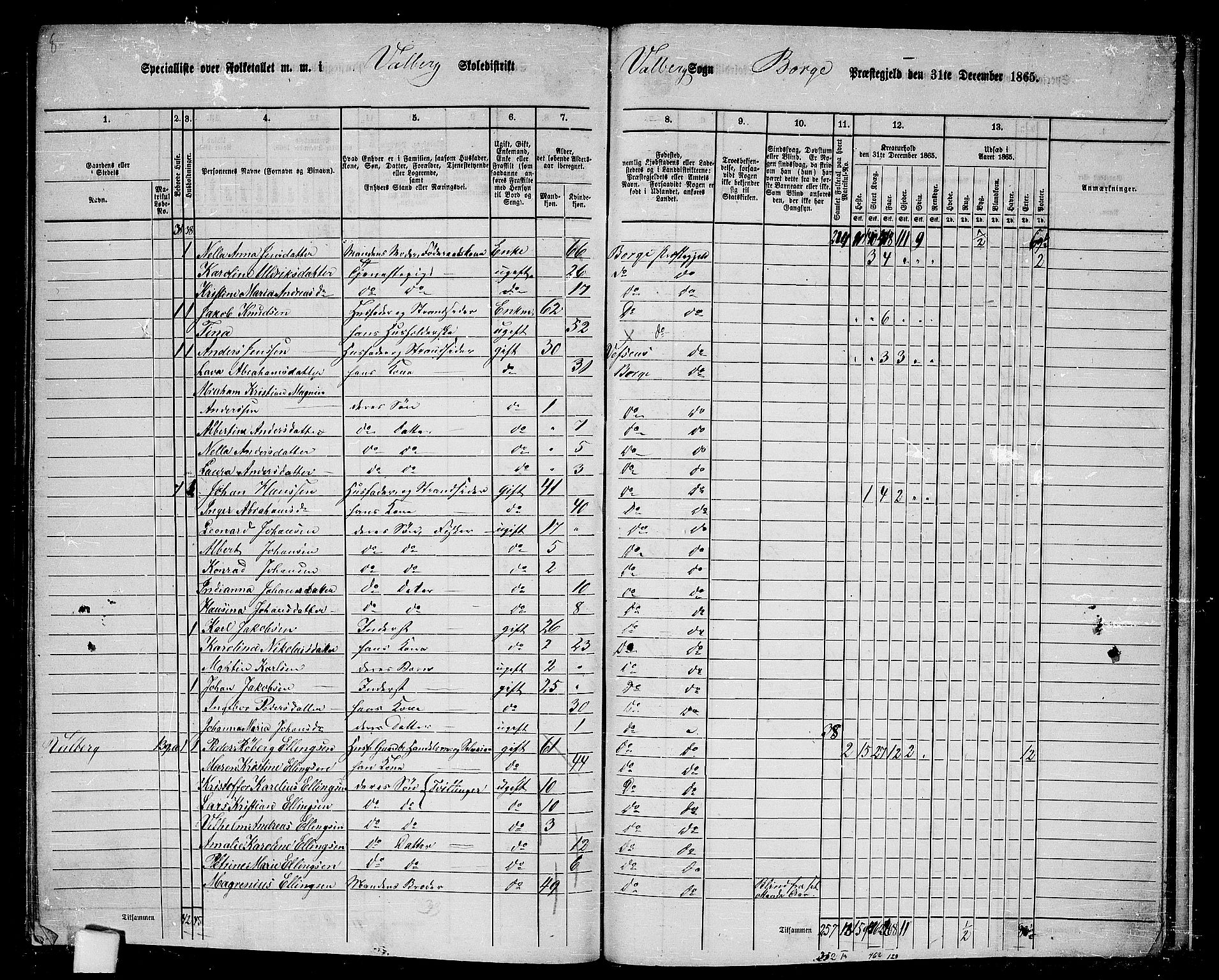 RA, 1865 census for Borge, 1865, p. 89