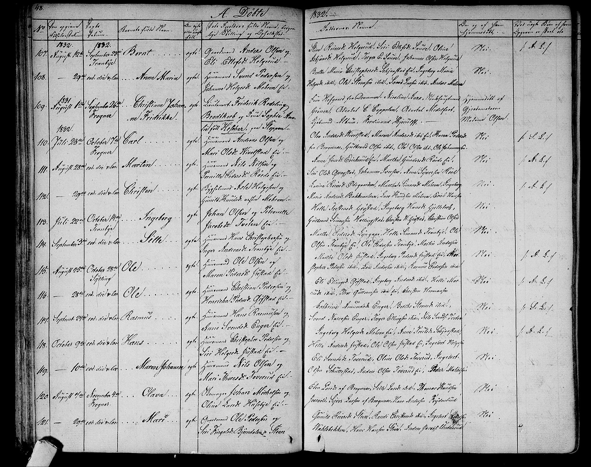 Lier kirkebøker, AV/SAKO-A-230/F/Fa/L0010: Parish register (official) no. I 10, 1827-1843, p. 48