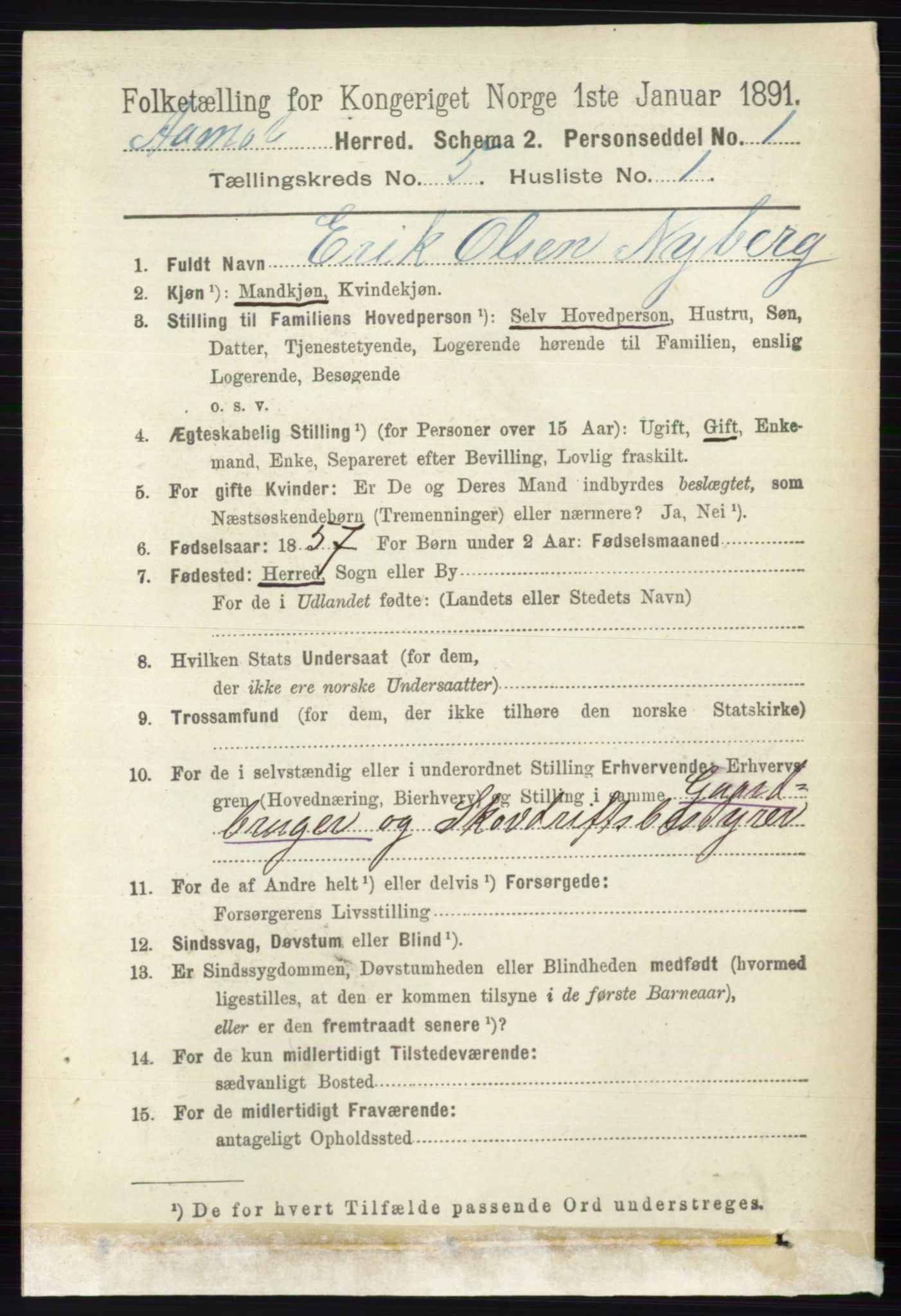 RA, 1891 census for 0429 Åmot, 1891, p. 2324