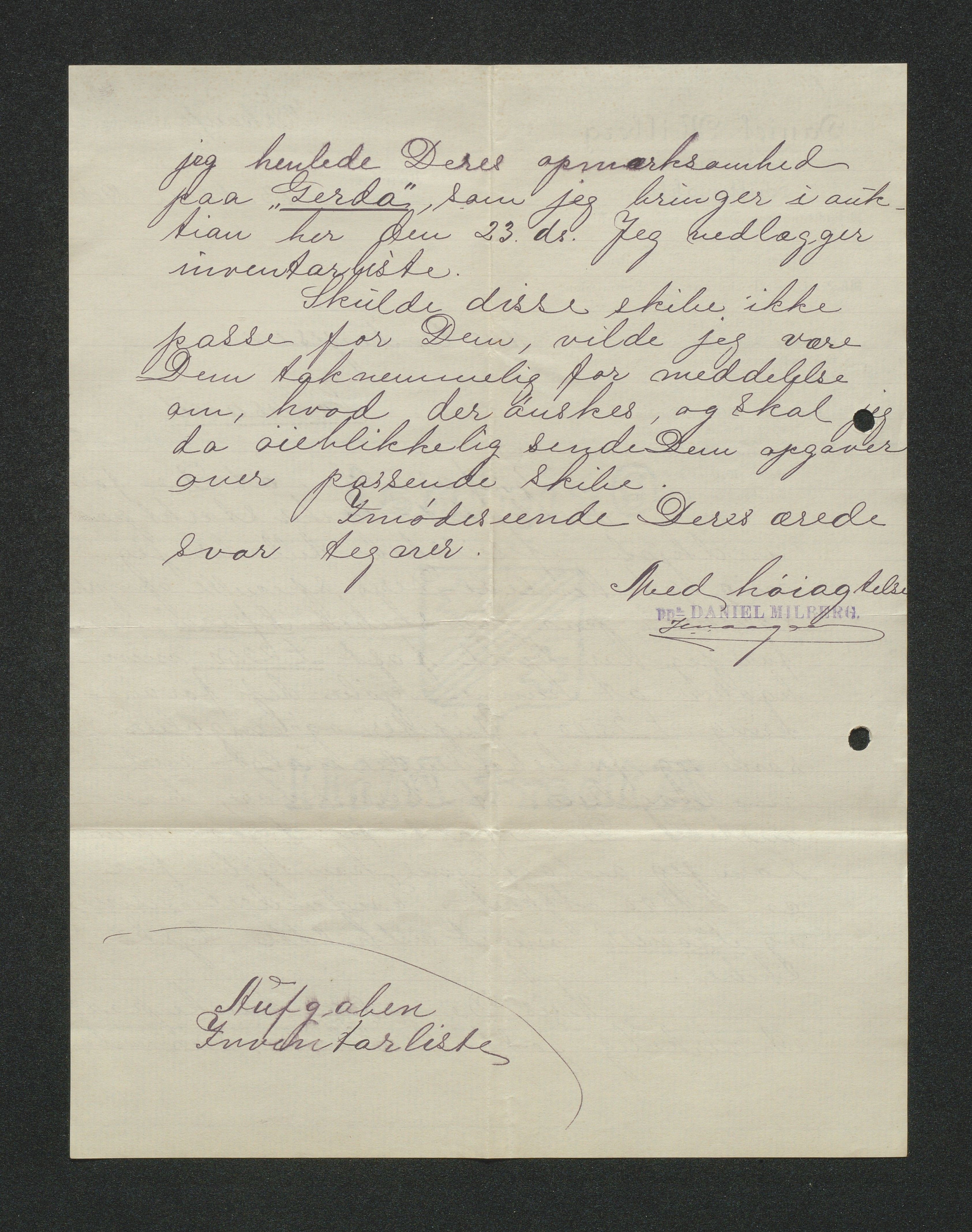 O. Terjesens rederi, AAKS/PA-2525/E/E01/L0013: Korrespondanse, 1904-1905