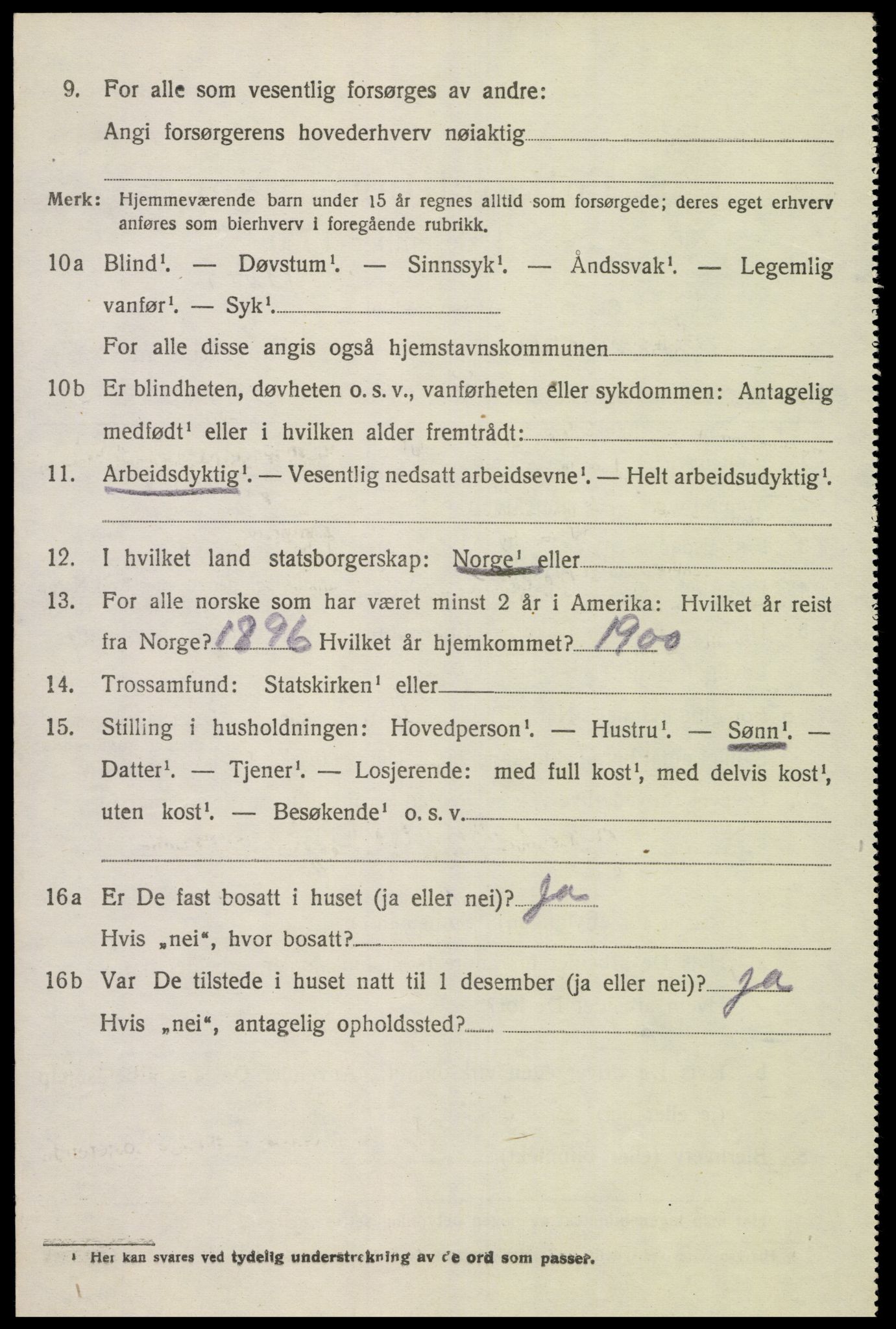 SAK, 1920 census for Åseral, 1920, p. 1749