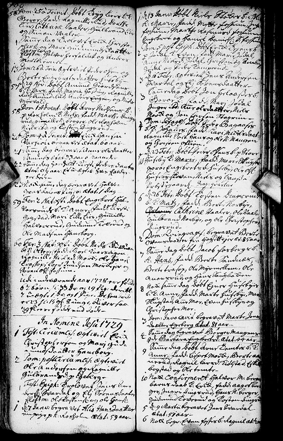 Aurskog prestekontor Kirkebøker, SAO/A-10304a/F/Fa/L0001: Parish register (official) no. I 1, 1707-1735, p. 190-191