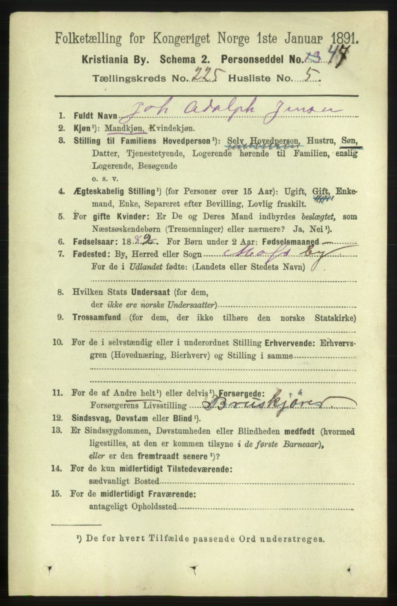 RA, 1891 census for 0301 Kristiania, 1891, p. 136518