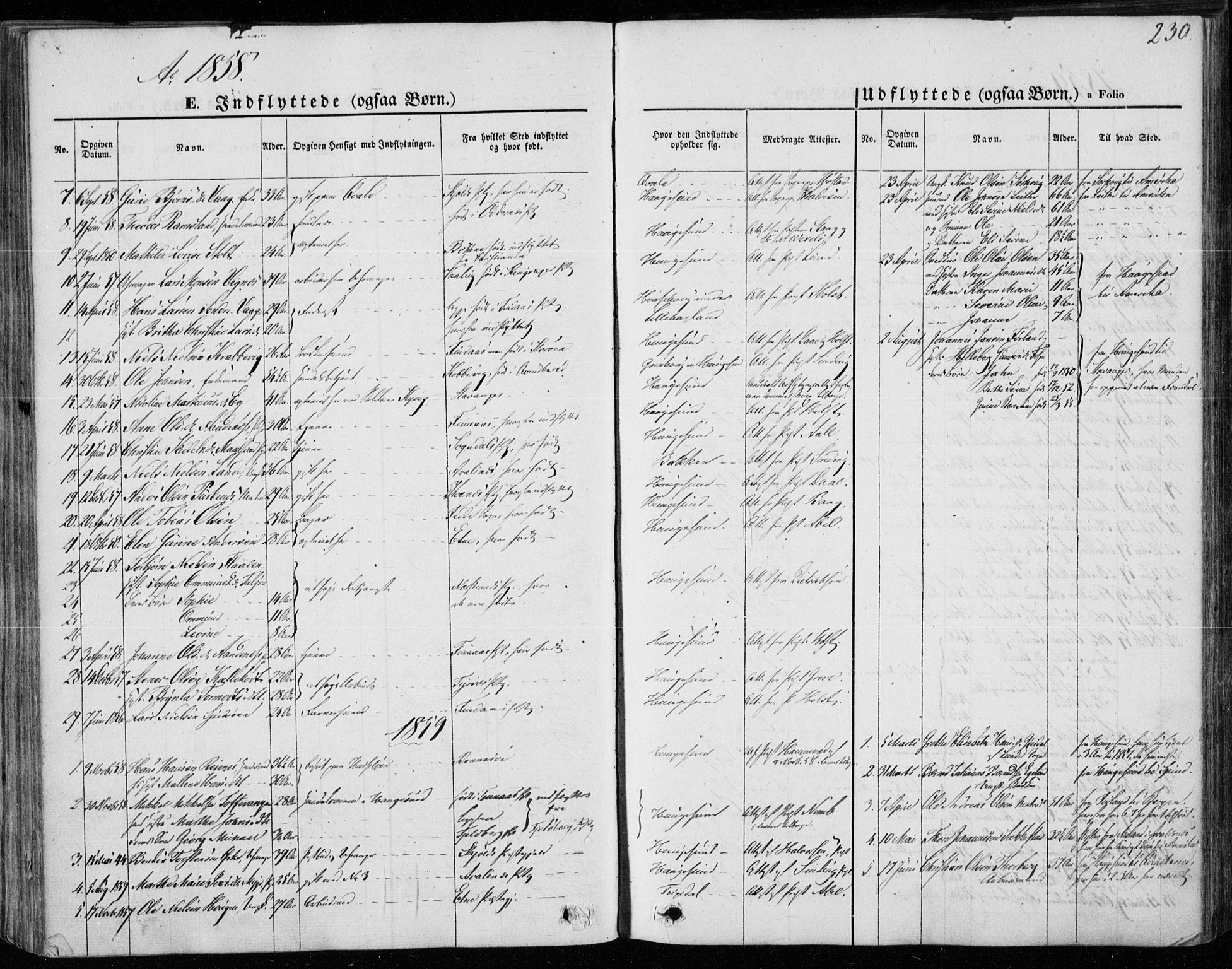 Torvastad sokneprestkontor, AV/SAST-A -101857/H/Ha/Haa/L0011: Parish register (official) no. A 11, 1857-1866, p. 230