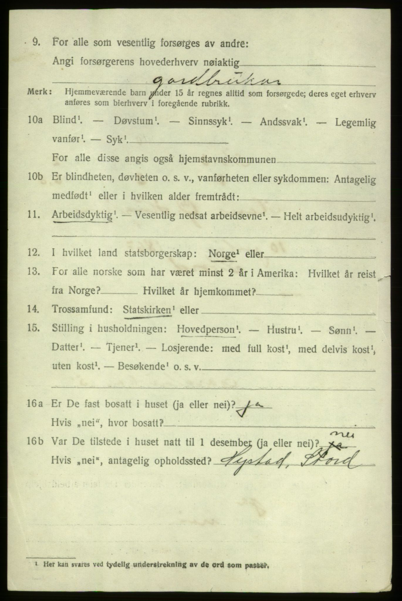 SAB, 1920 census for Stord, 1920, p. 1484