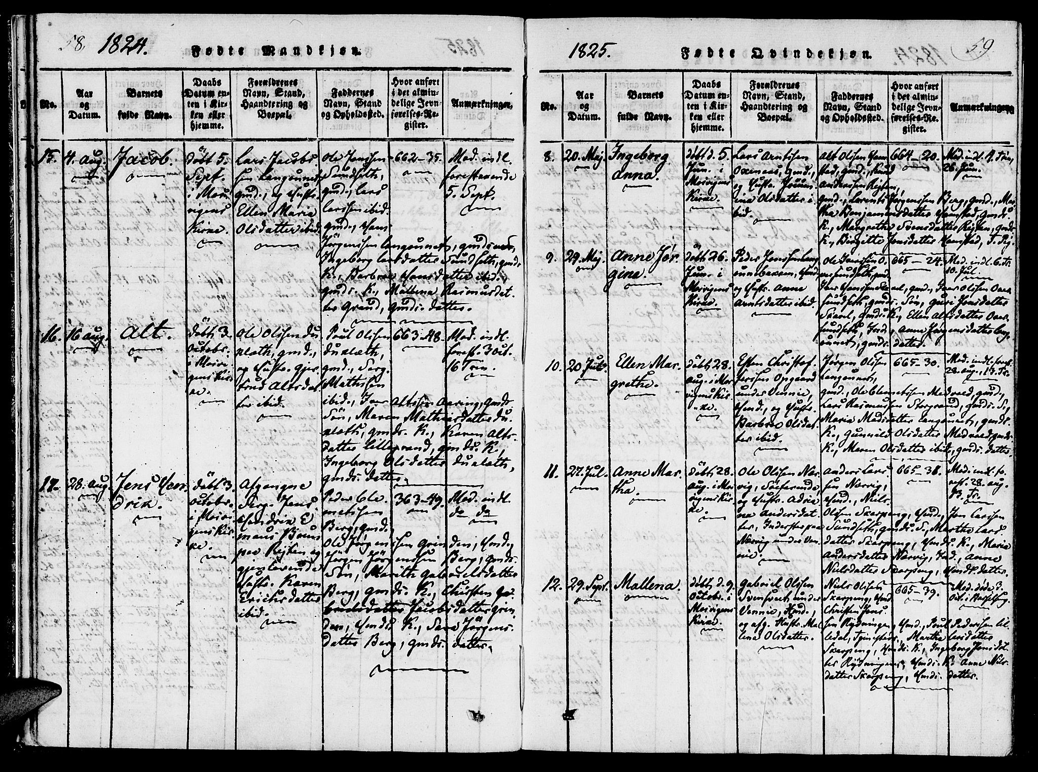 Ministerialprotokoller, klokkerbøker og fødselsregistre - Nord-Trøndelag, SAT/A-1458/733/L0322: Parish register (official) no. 733A01, 1817-1842, p. 58-59