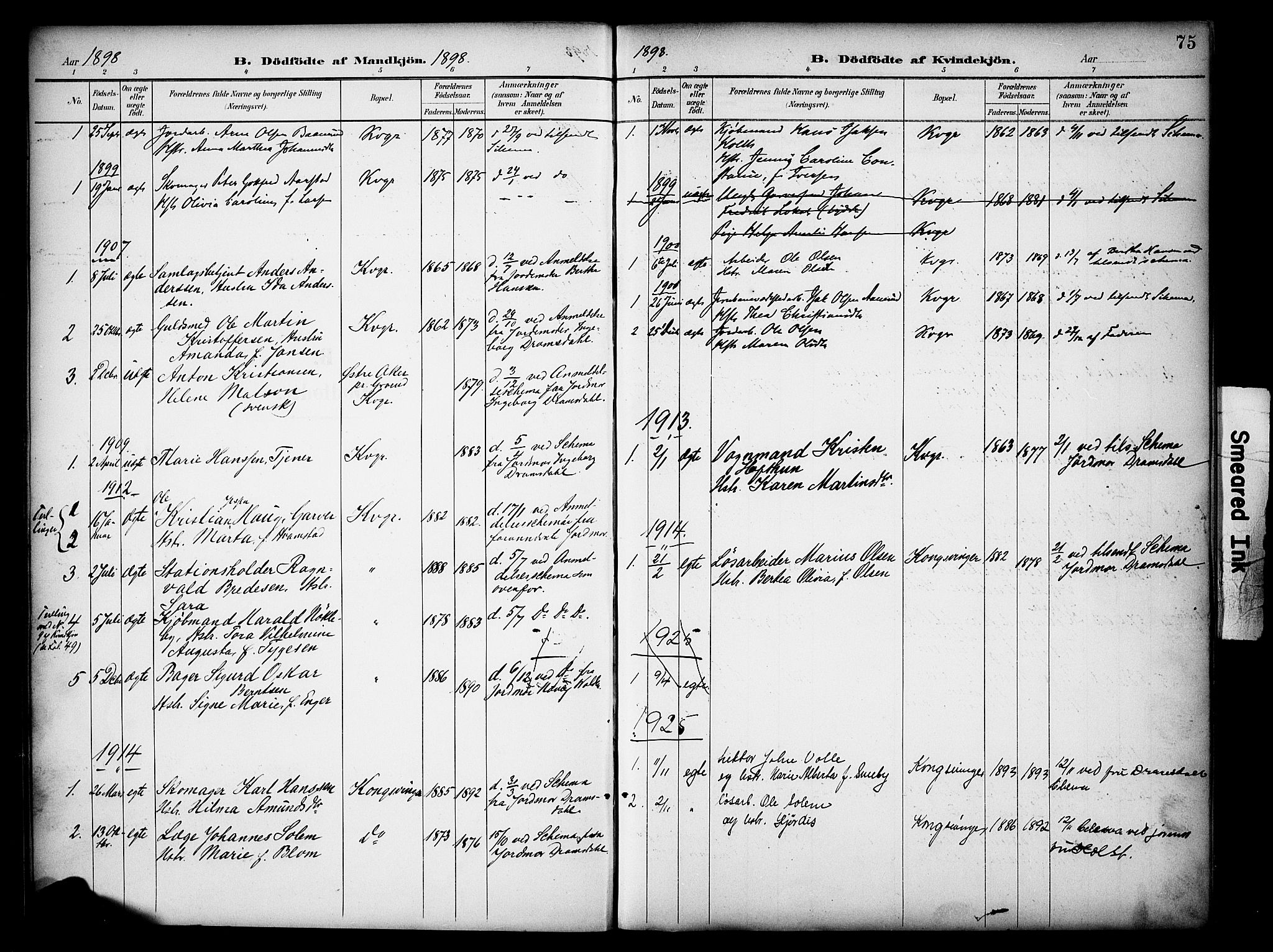 Vinger prestekontor, SAH/PREST-024/H/Ha/Haa/L0016: Parish register (official) no. 16, 1898-1920, p. 75