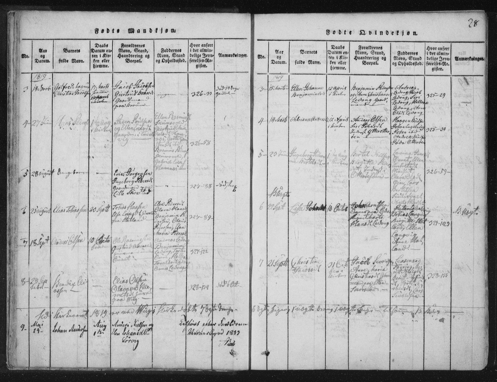 Ministerialprotokoller, klokkerbøker og fødselsregistre - Nord-Trøndelag, SAT/A-1458/773/L0609: Parish register (official) no. 773A03 /2, 1815-1830, p. 28