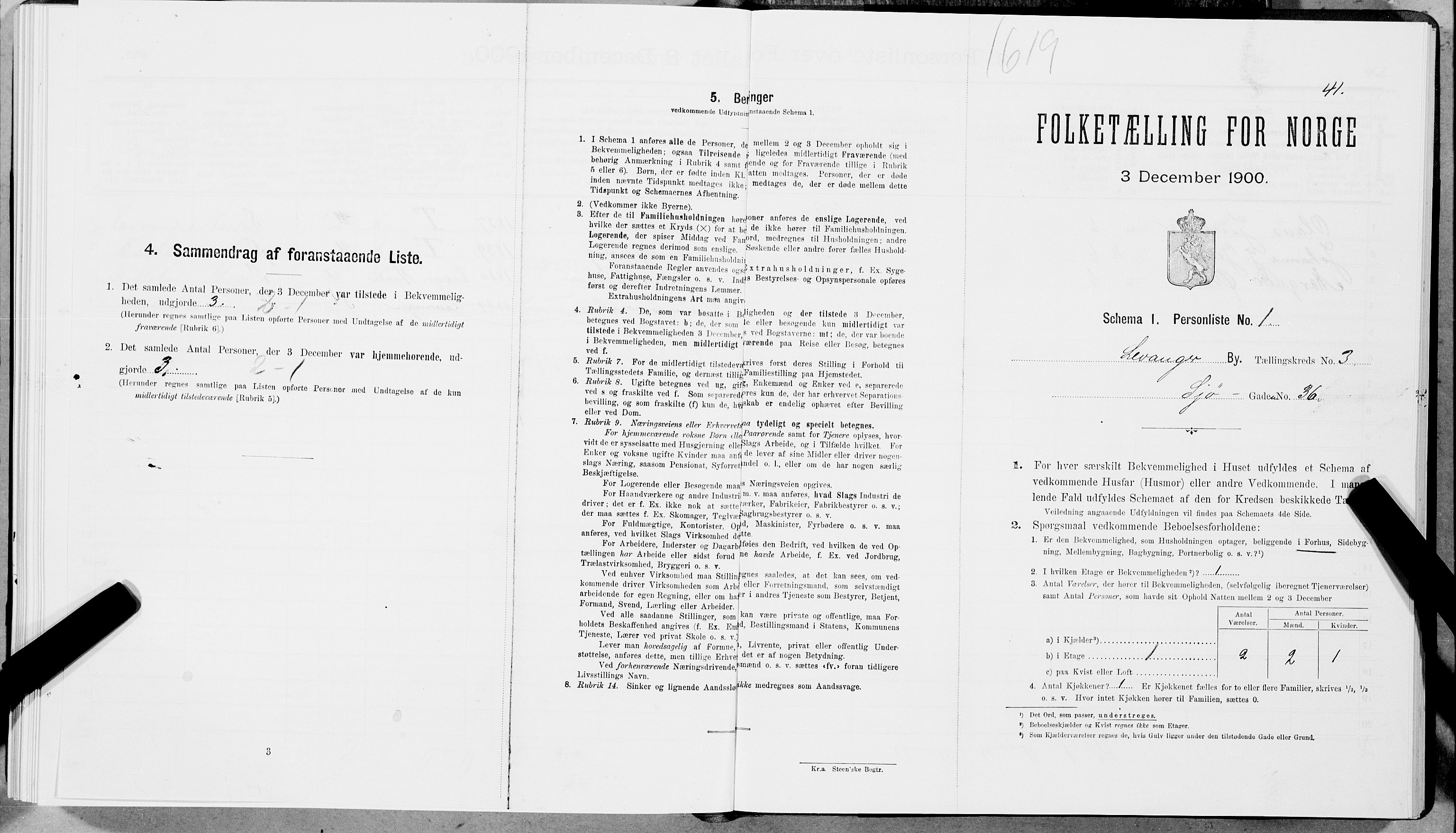 SAT, 1900 census for Levanger, 1900, p. 386
