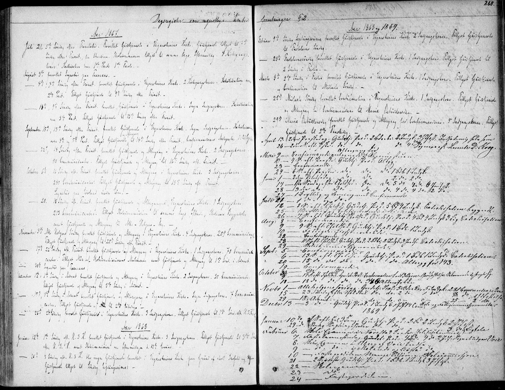 Gjerstad sokneprestkontor, SAK/1111-0014/F/Fa/Fab/L0003: Parish register (official) no. A 3, 1853-1878, p. 268