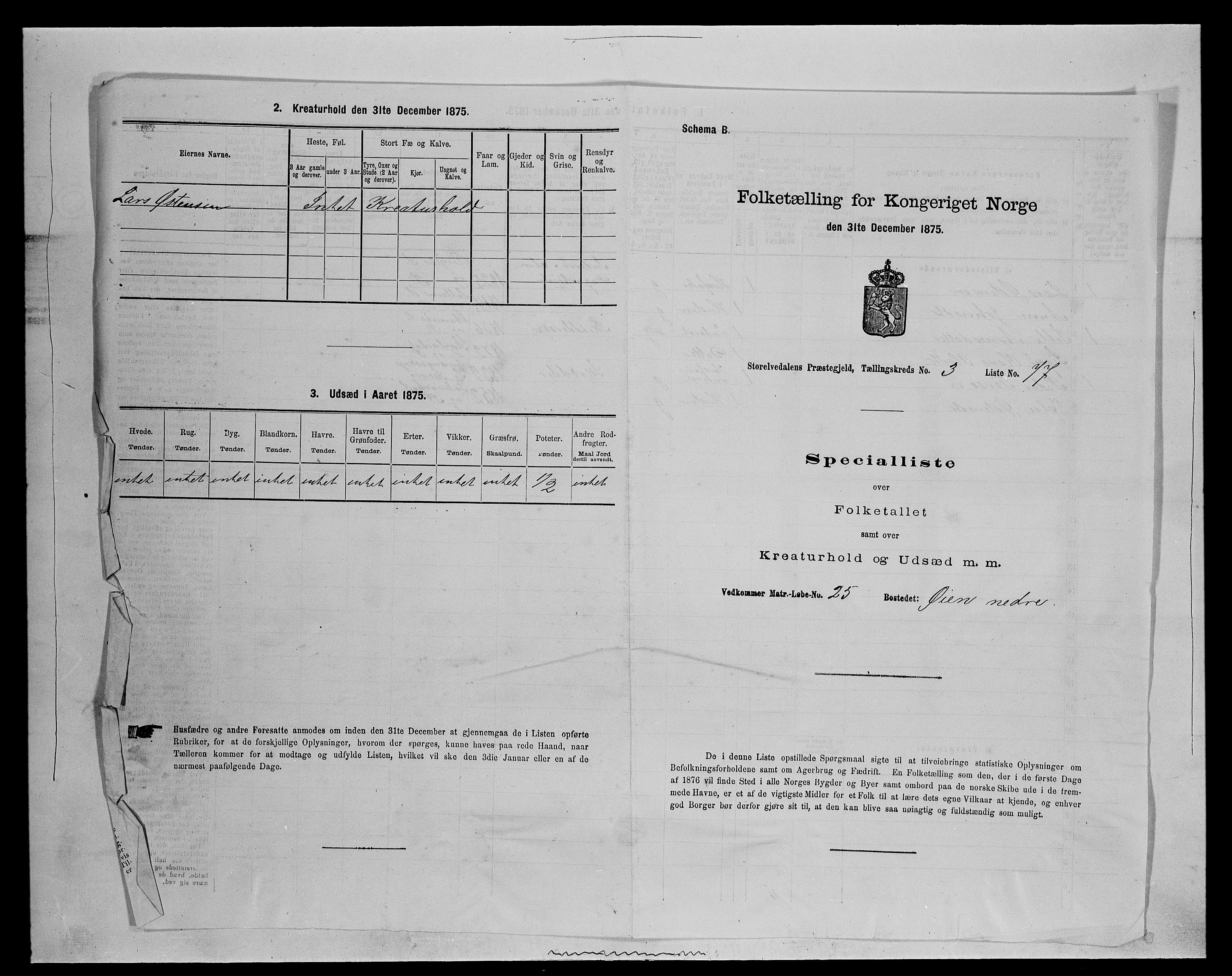 SAH, 1875 census for 0430P Stor-Elvdal, 1875, p. 385