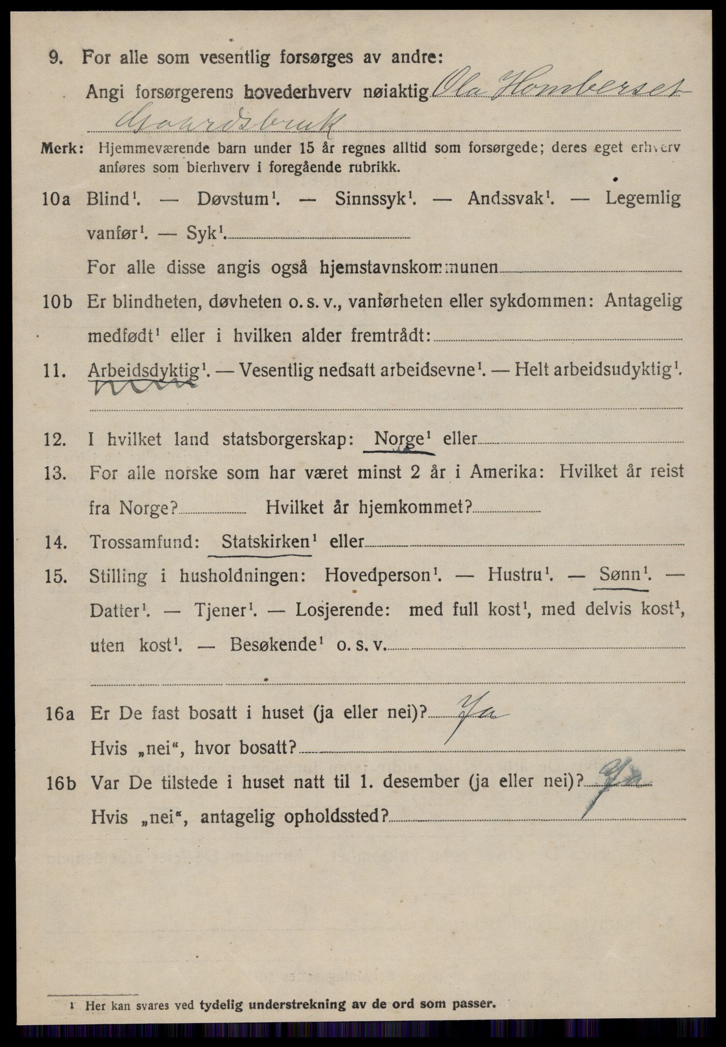 SAT, 1920 census for Volda, 1920, p. 7929