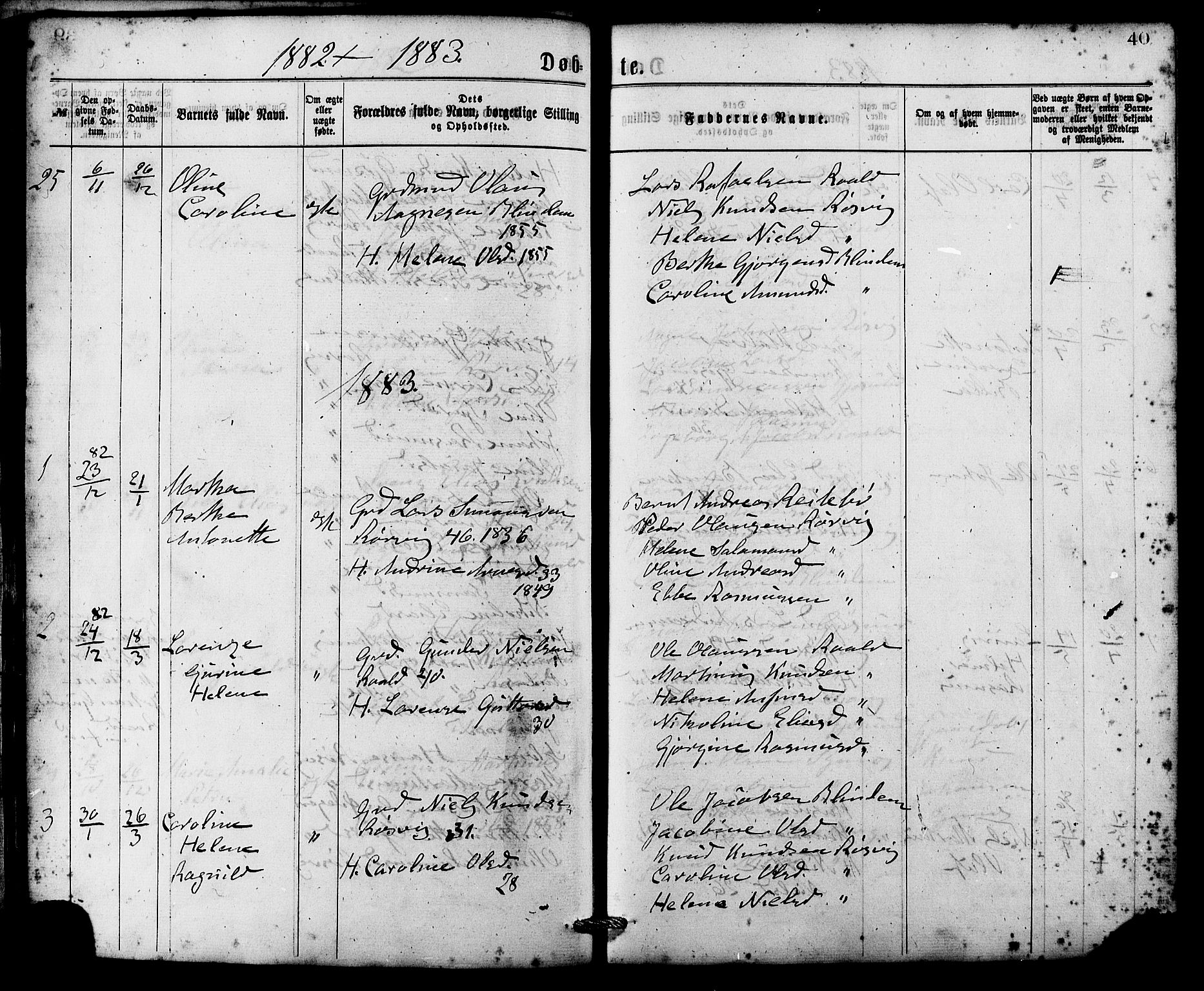 Ministerialprotokoller, klokkerbøker og fødselsregistre - Møre og Romsdal, SAT/A-1454/537/L0519: Parish register (official) no. 537A03, 1876-1889, p. 40