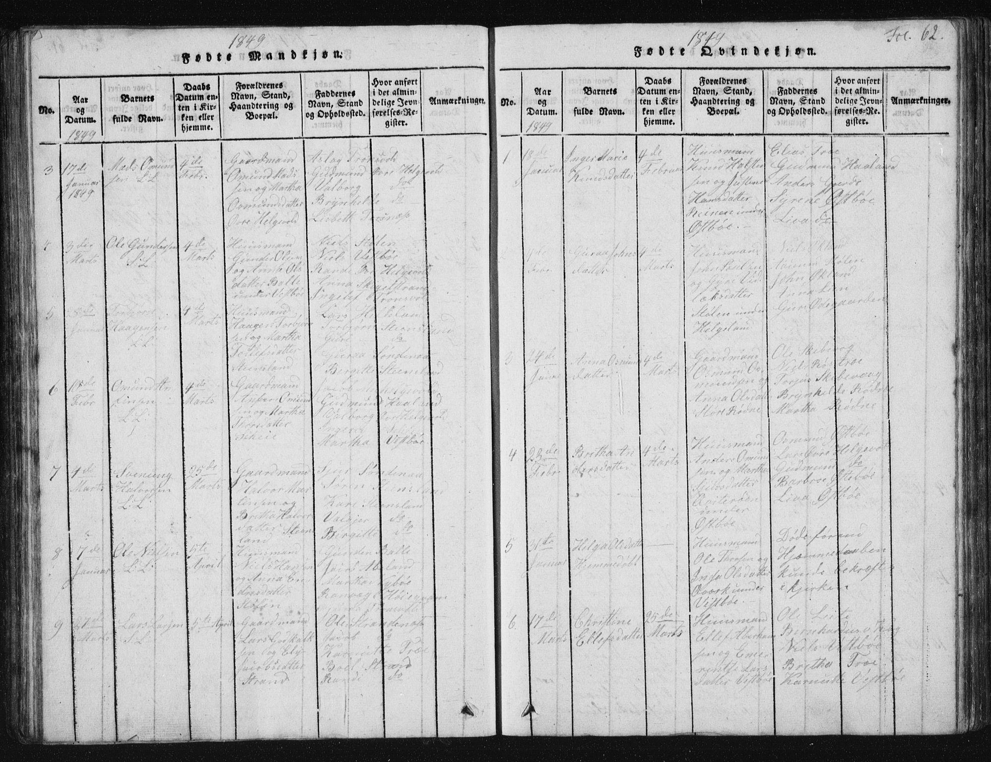 Vikedal sokneprestkontor, SAST/A-101840/01/V: Parish register (copy) no. B 2, 1816-1863, p. 62