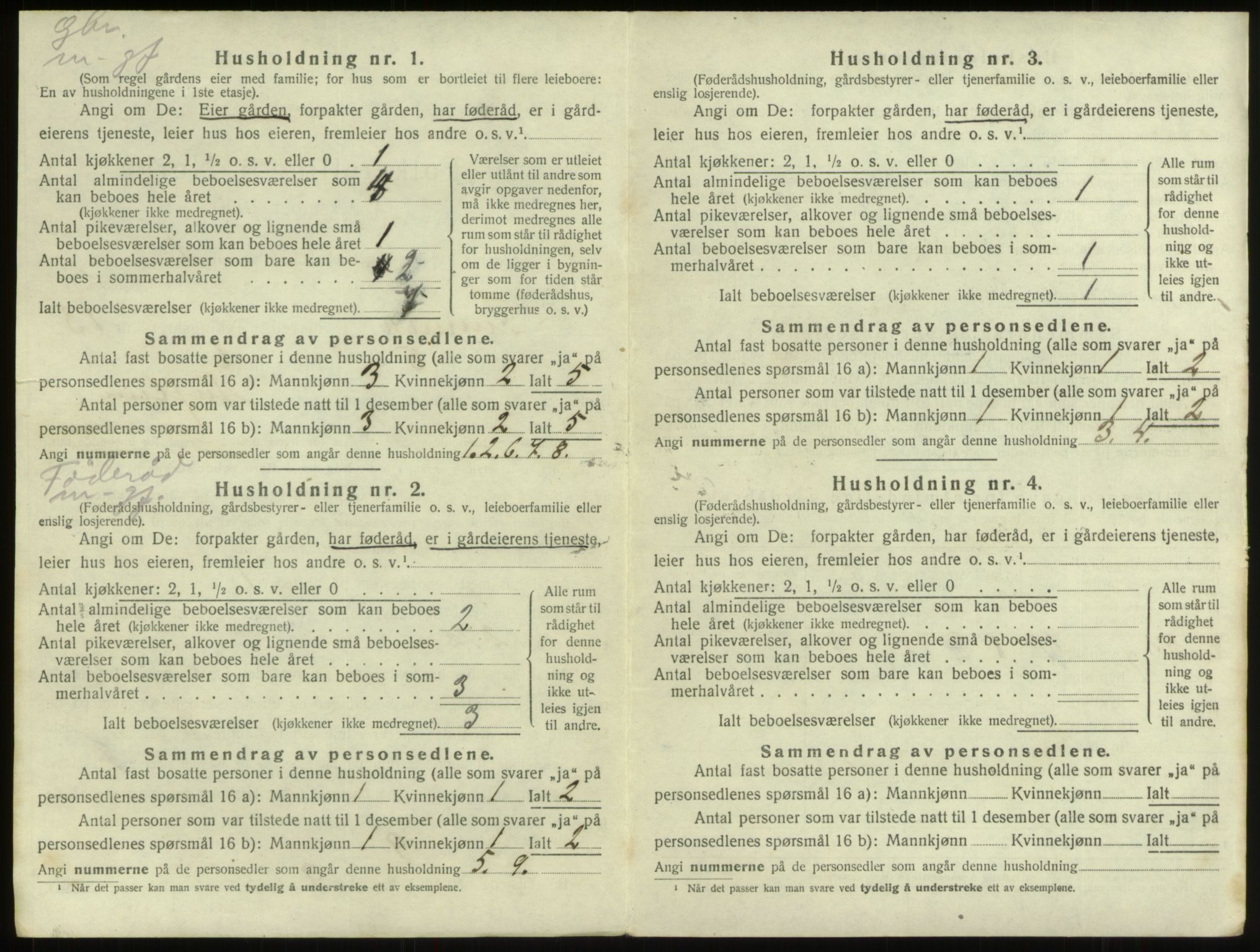 SAB, 1920 census for Innvik, 1920, p. 736