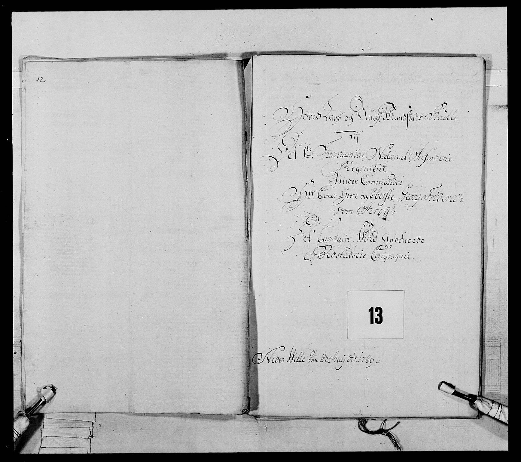 Generalitets- og kommissariatskollegiet, Det kongelige norske kommissariatskollegium, RA/EA-5420/E/Eh/L0071: 1. Trondheimske nasjonale infanteriregiment, 1769-1772, p. 151