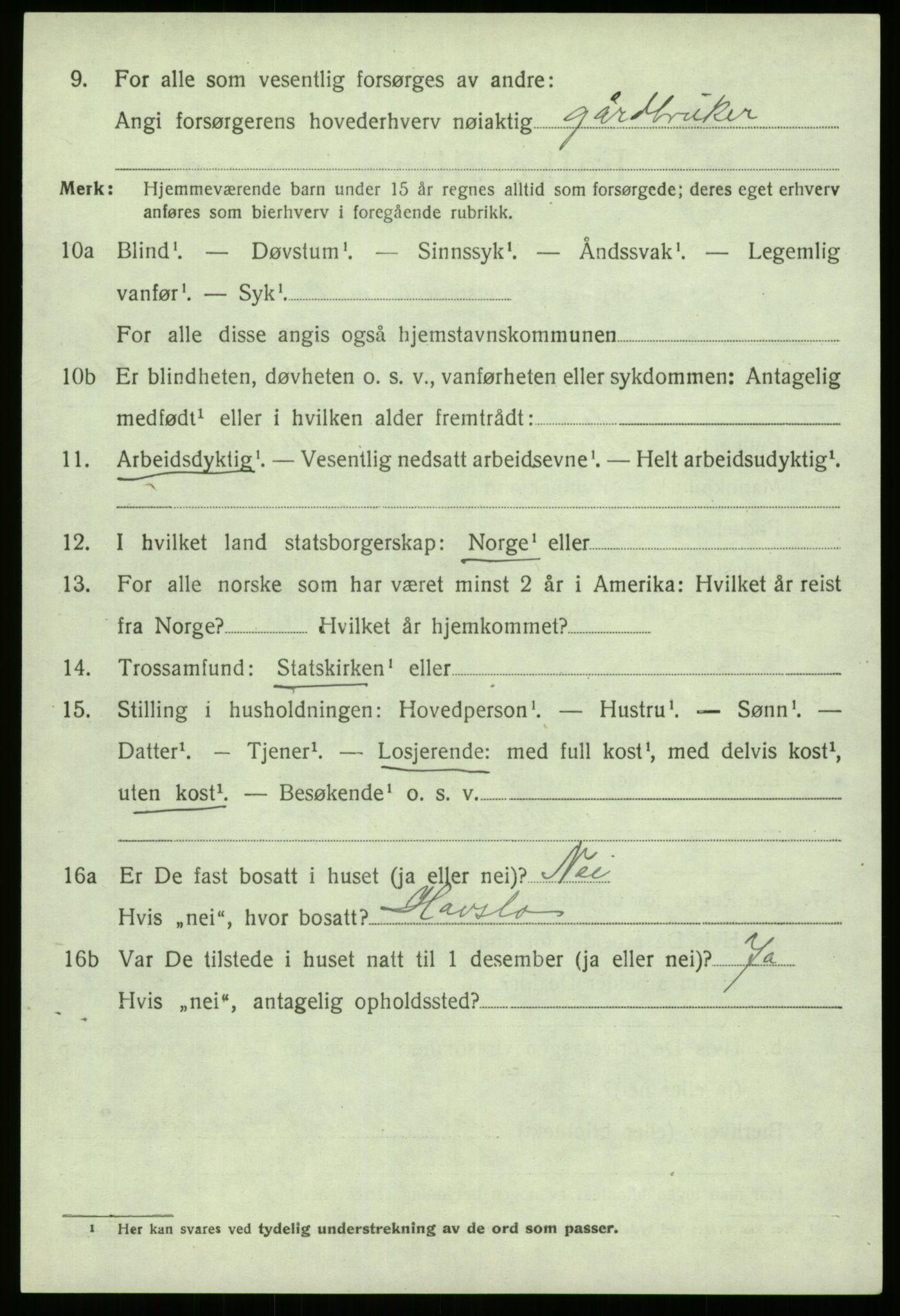 SAB, 1920 census for Eid, 1920, p. 6871