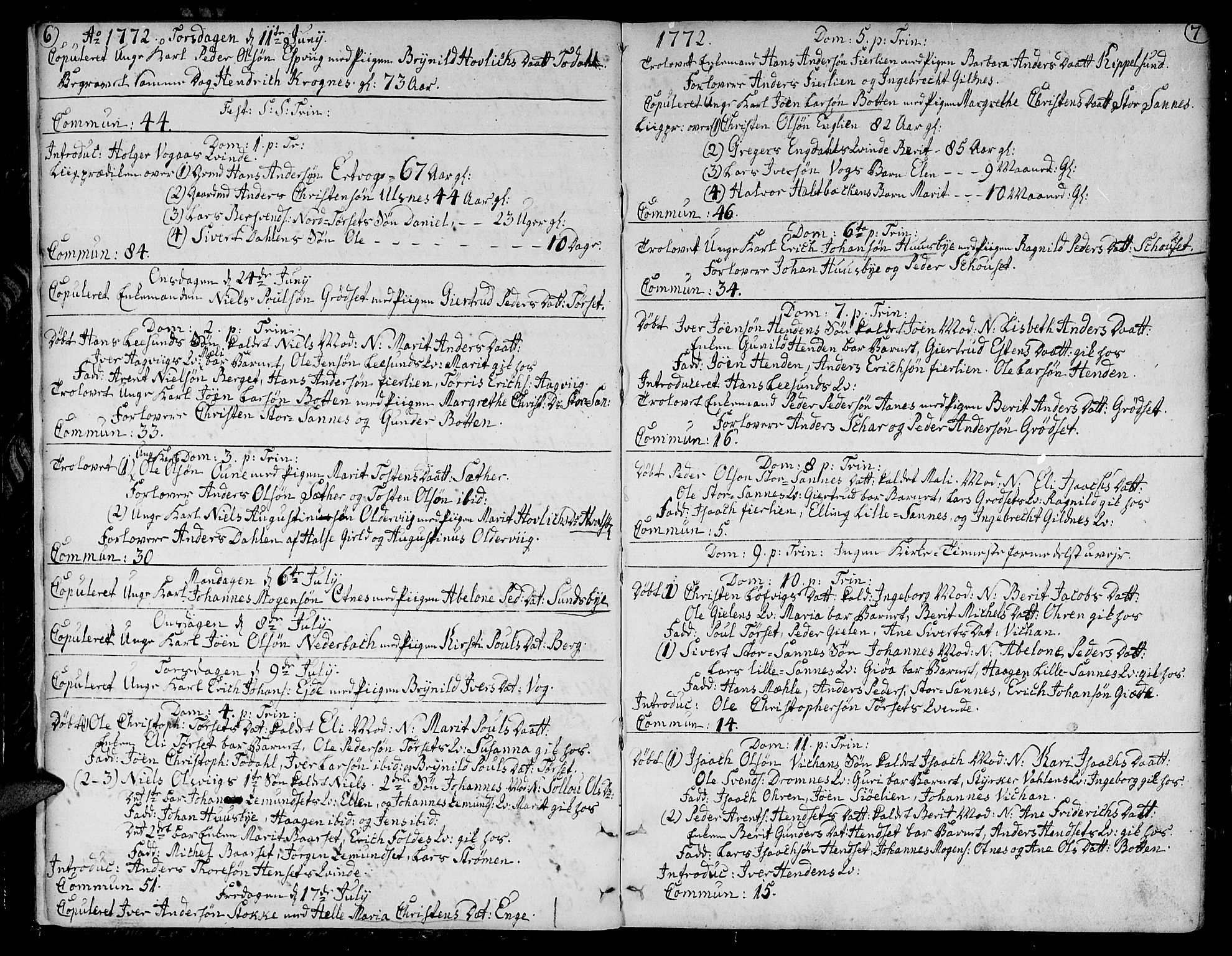 Ministerialprotokoller, klokkerbøker og fødselsregistre - Møre og Romsdal, AV/SAT-A-1454/578/L0902: Parish register (official) no. 578A01, 1772-1819, p. 6-7