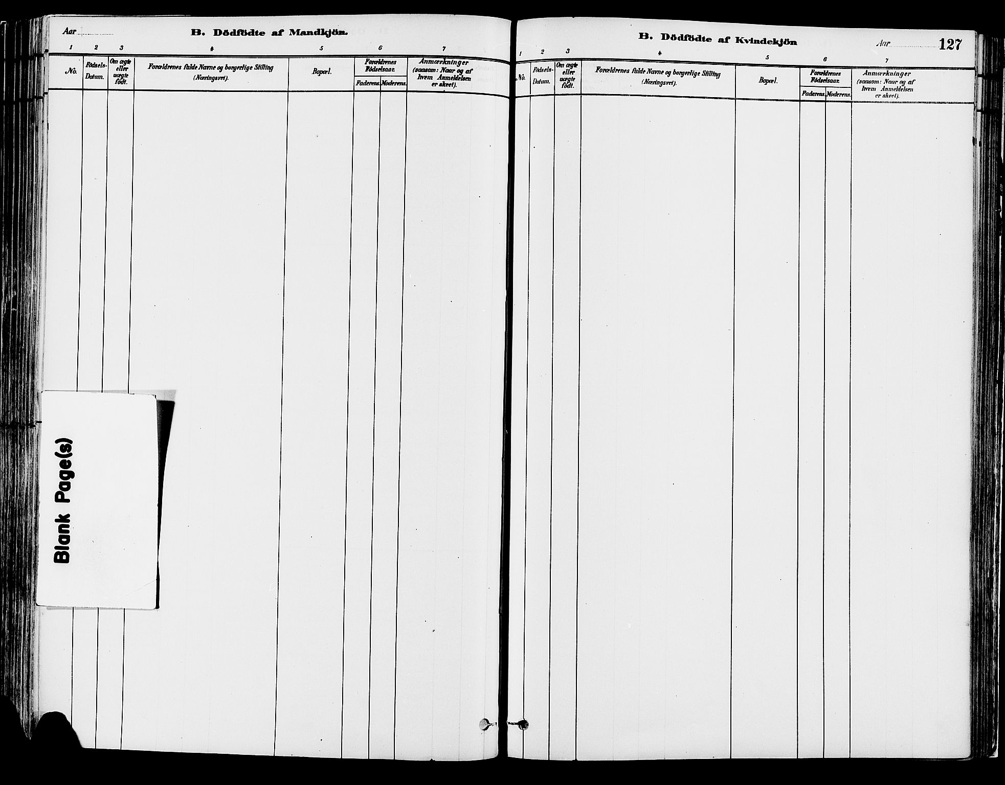 Elverum prestekontor, AV/SAH-PREST-044/H/Ha/Haa/L0013: Parish register (official) no. 13, 1880-1890, p. 127