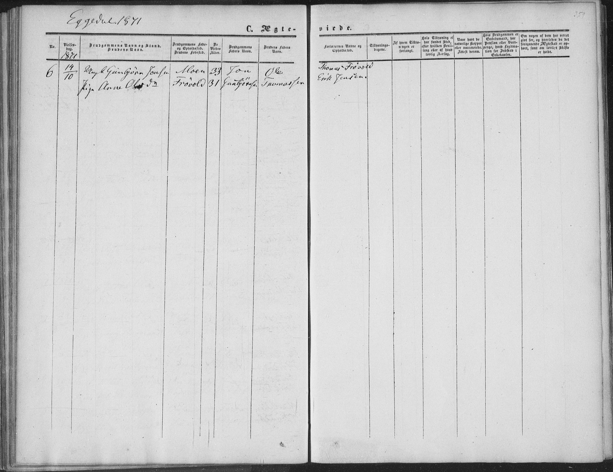 Sigdal kirkebøker, AV/SAKO-A-245/F/Fa/L0009b: Parish register (official) no. I 9B, 1860-1871, p. 359