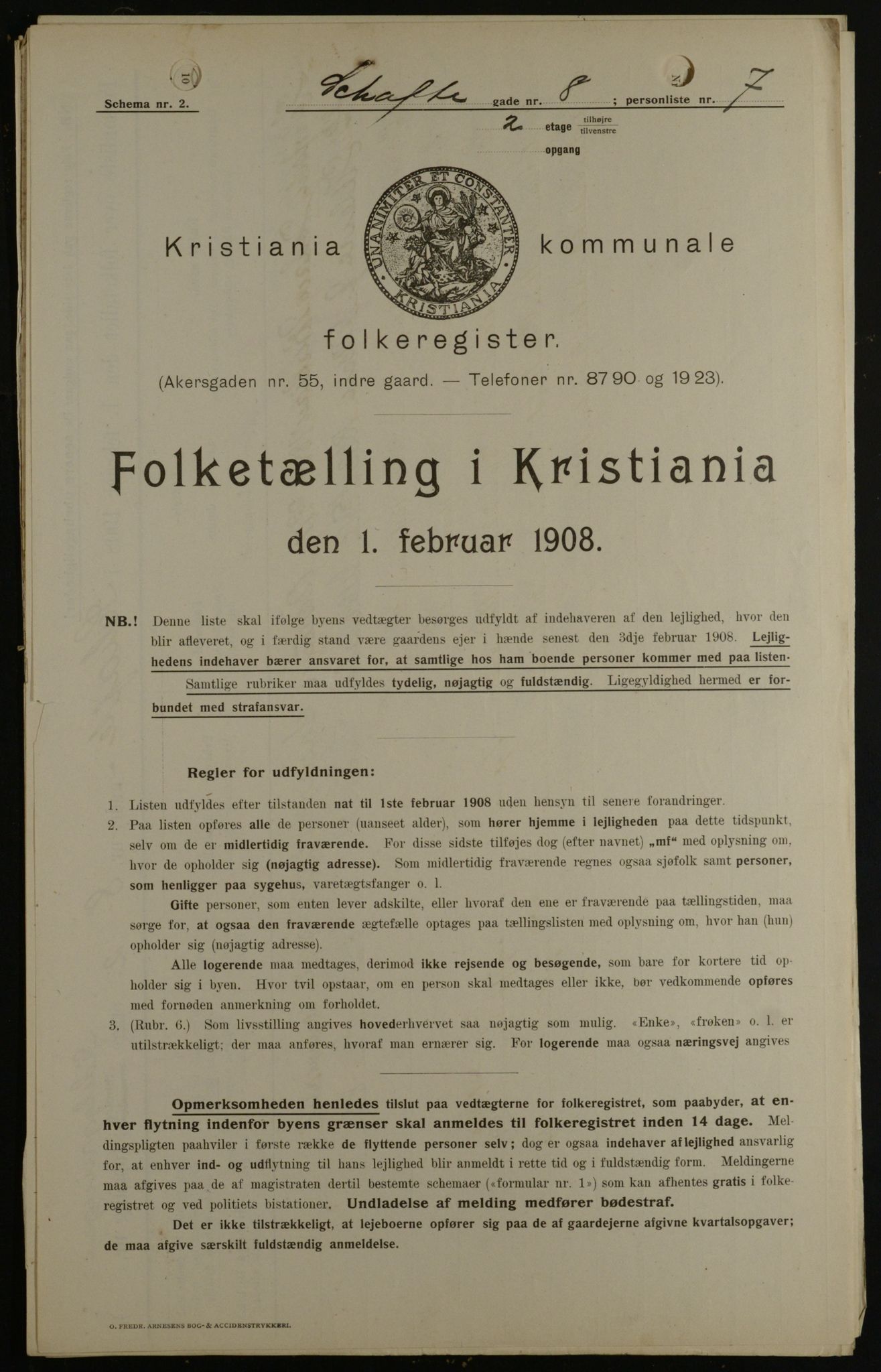 OBA, Municipal Census 1908 for Kristiania, 1908, p. 80556