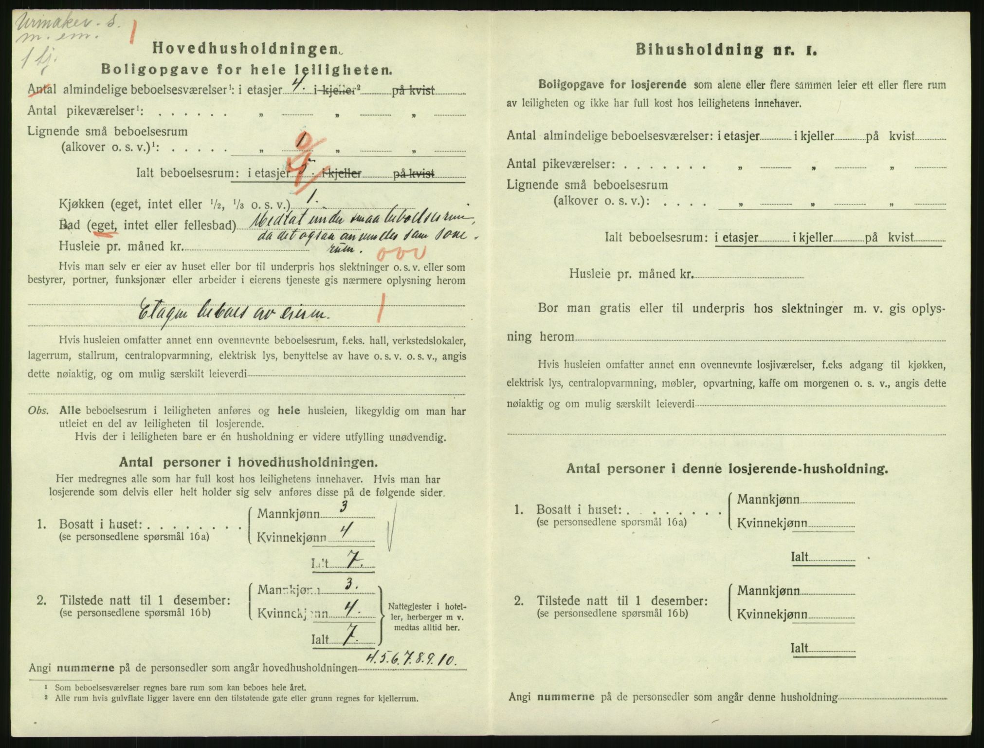 SAH, 1920 census for Lillehammer, 1920, p. 1473