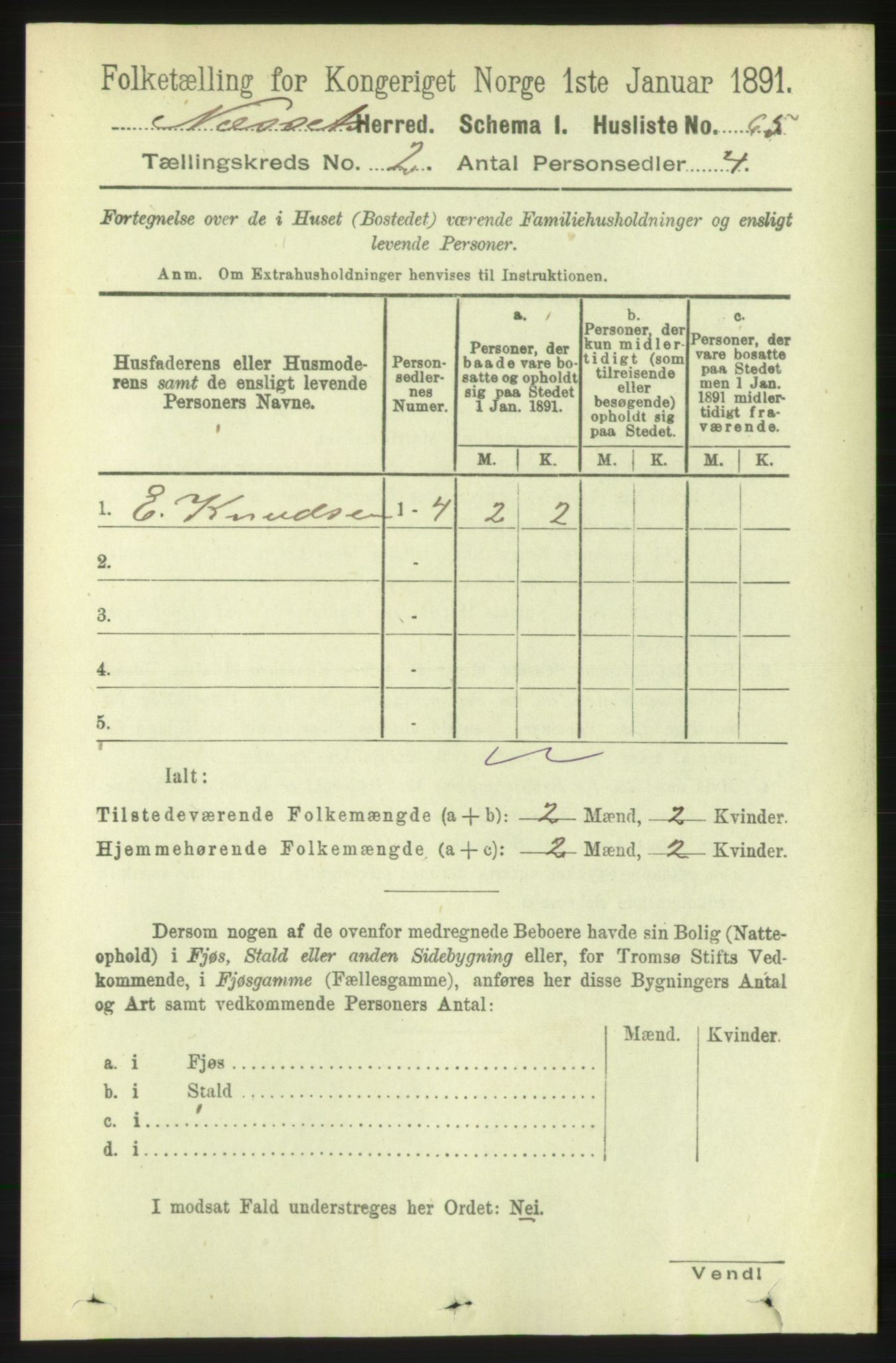 RA, 1891 census for 1543 Nesset, 1891, p. 626